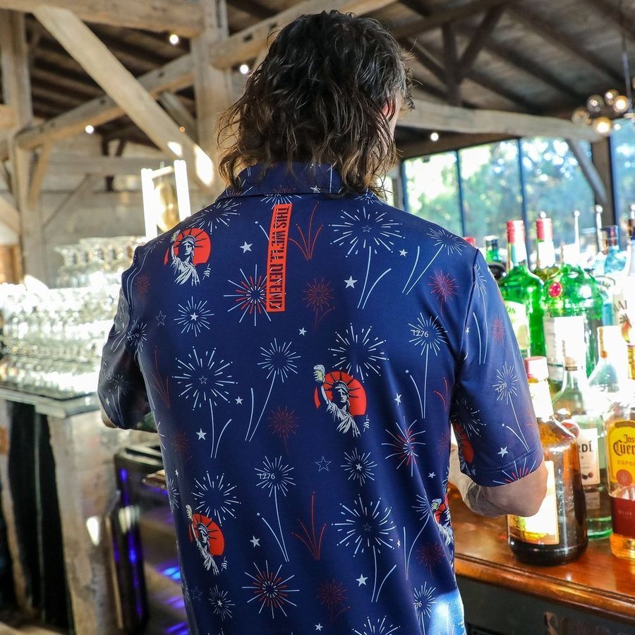 Men's Polo Shirt - Toast Of Freedom - Casual & Comfortable Cotton Shirt for Everyday Wear, Golf, and Outdoor Activities