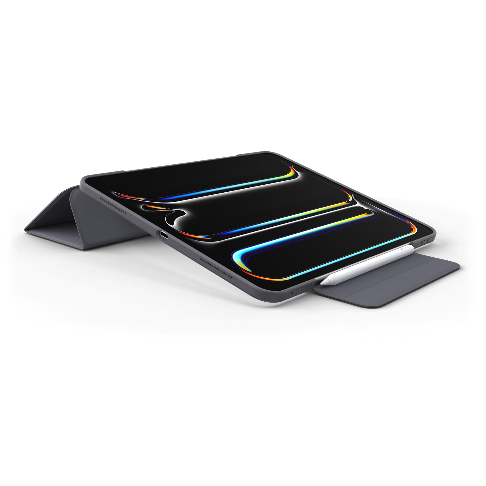 OtterBox Symmetry Series Folio Case for iPad Pro 13-inch (M4) 2024 - Thunderstorm Black | Ultra-Sleek Protective Cover with Multiple Viewing Angles & Magnetic Sleep/Wake Function | Perfect for Work, Travel, and Home Use