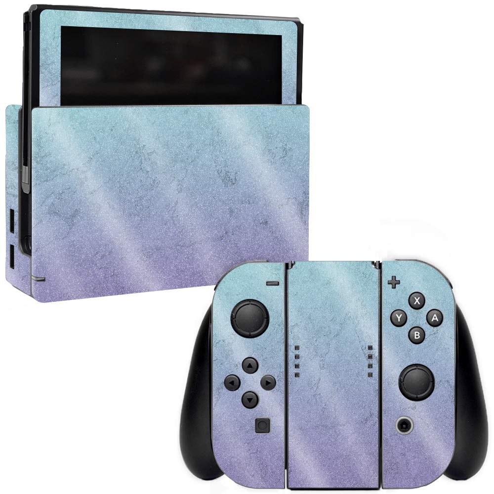 MightySkins Glossy Glitter Protective Skin Cover for Nintendo Switch - Gradient Marble Design | Scratch-Resistant, Durable High-Gloss Finish | Easy to Apply & Remove | Made in USA | Perfect for Gaming, Travel & Customization (GL-NISWI-Gradient Marble)