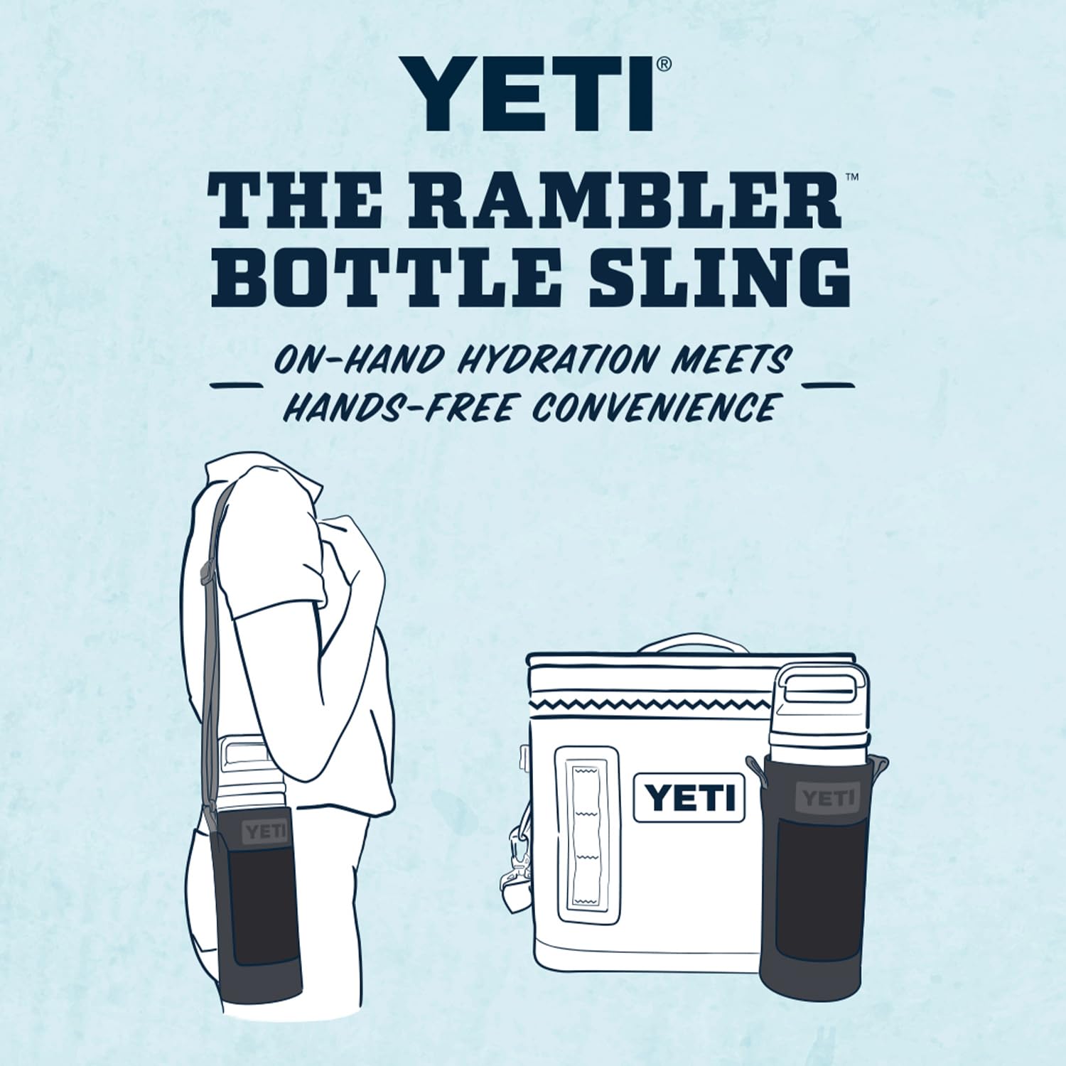 YETI Rambler Bottle Sling - Insulated Water Bottle Holder for 20oz, 30oz & 46oz - Durable & Adjustable Strap for Hiking, Camping & Outdoor Adventures