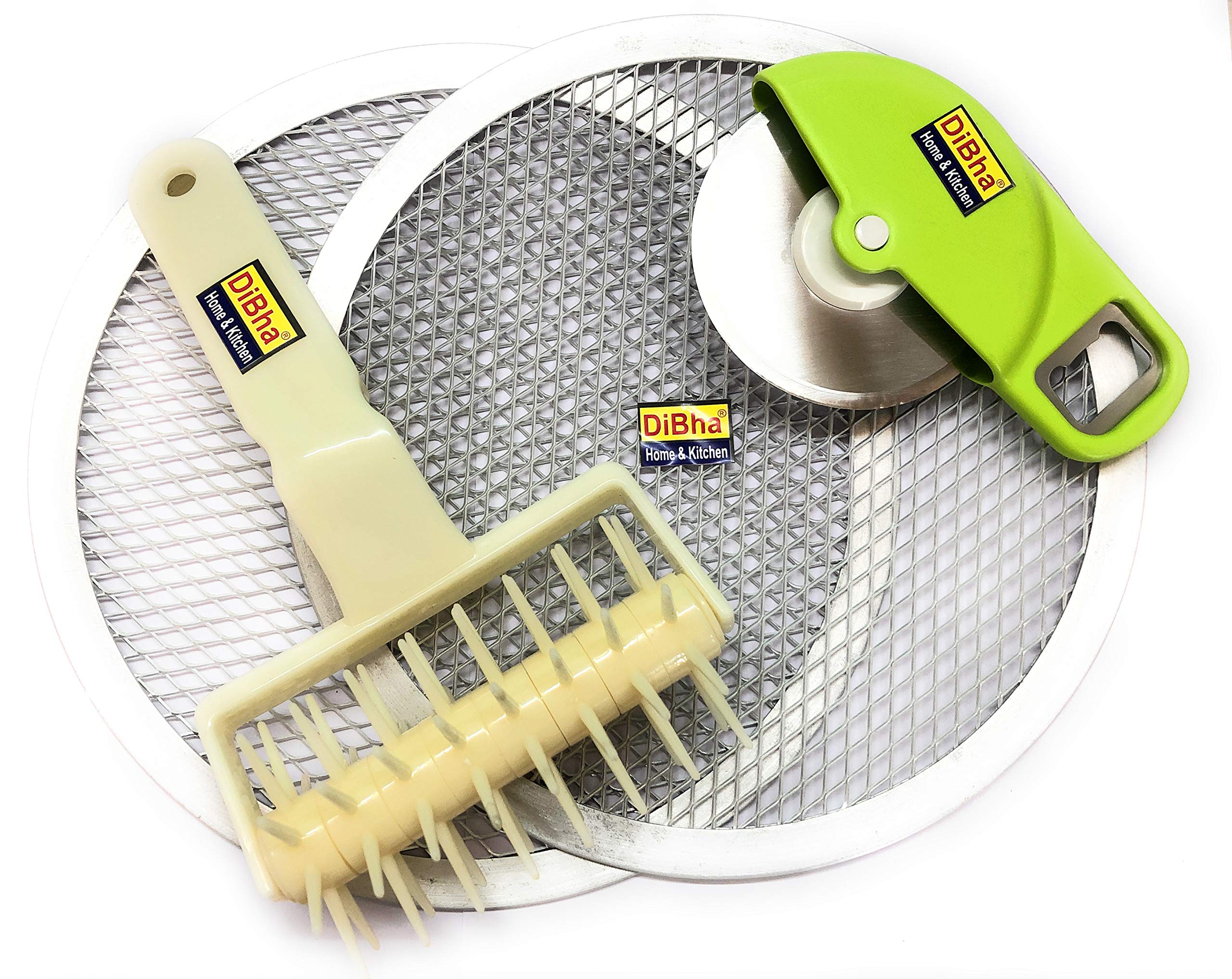 DiBha Plastic Dough Docker - Pizza Dough Roller for Perfect Pie Crust & Pastry, Cookie Baking Tool, Kitchen Accessories for Home Bakers & Professional Chefs - Ideal for Pizza, Pie, Pastry Making & Cookie Dough Preparation
