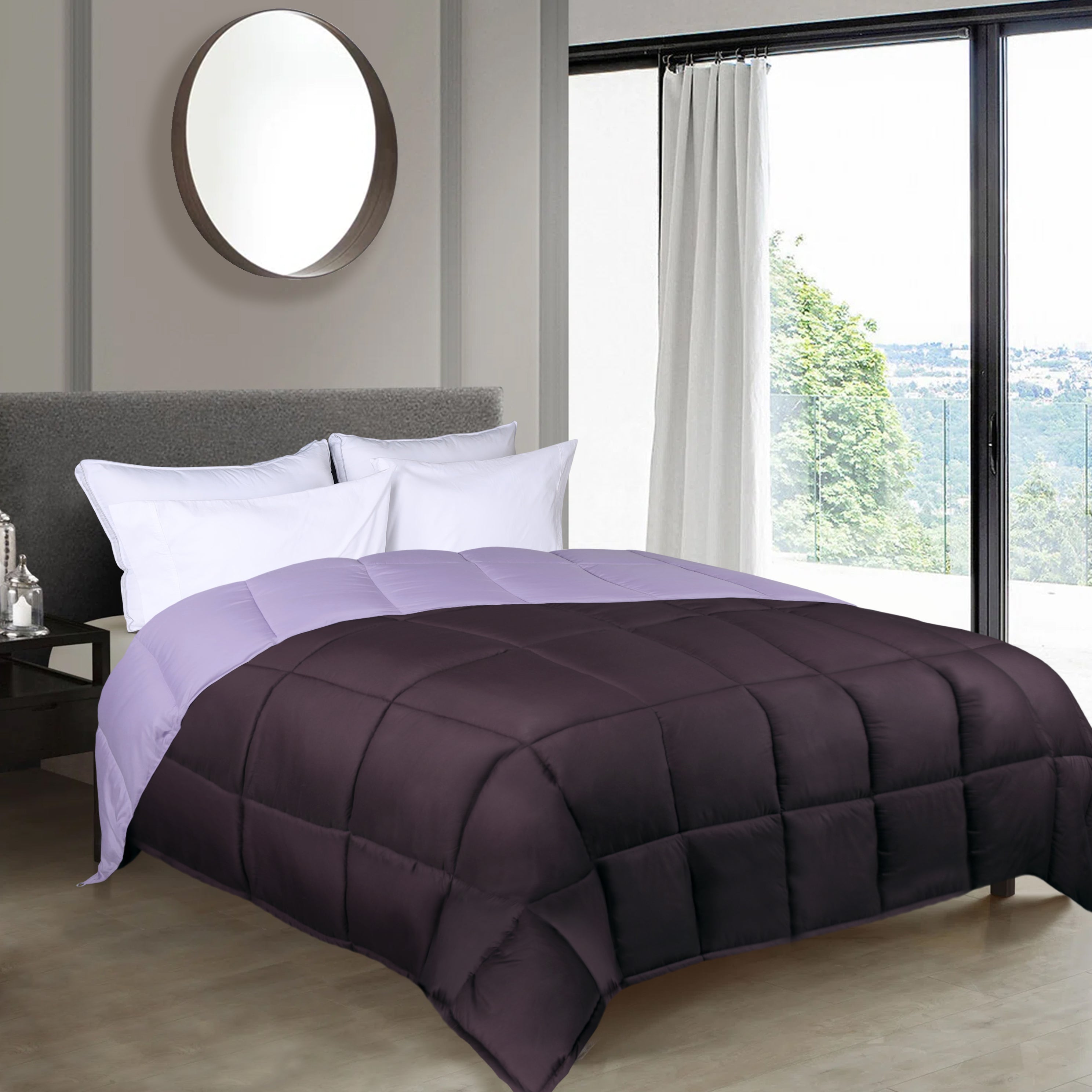 Luxury Brushed Microfiber Reversible Comforter Set - Ultra Soft Bedding for All Seasons - Perfect for Master Bedroom, Guest Room & Dormitory