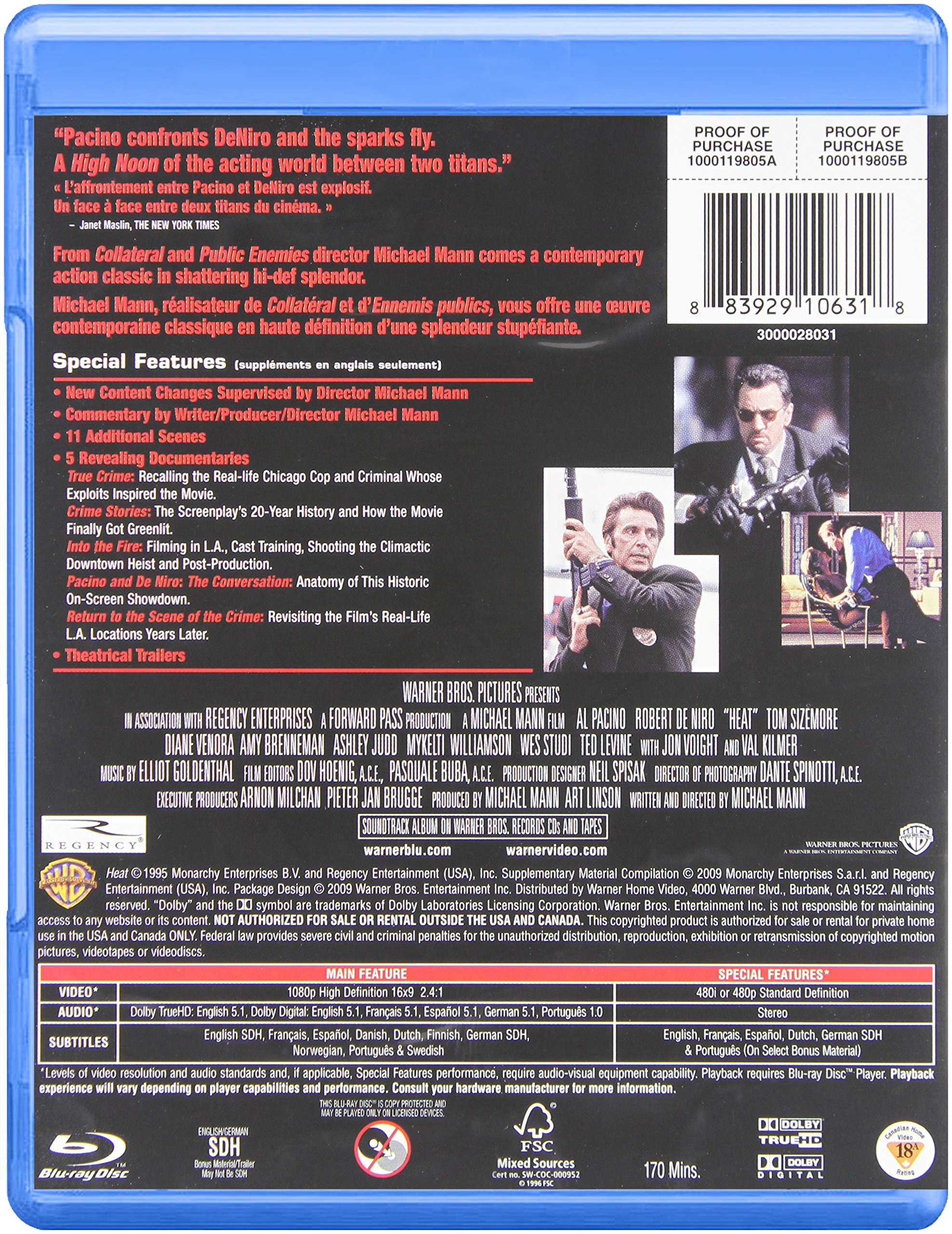 Heat (1995) Blu-ray | Action Crime Thriller Movie | Robert De Niro, Al Pacino | Perfect for Movie Nights & Collector's Editions