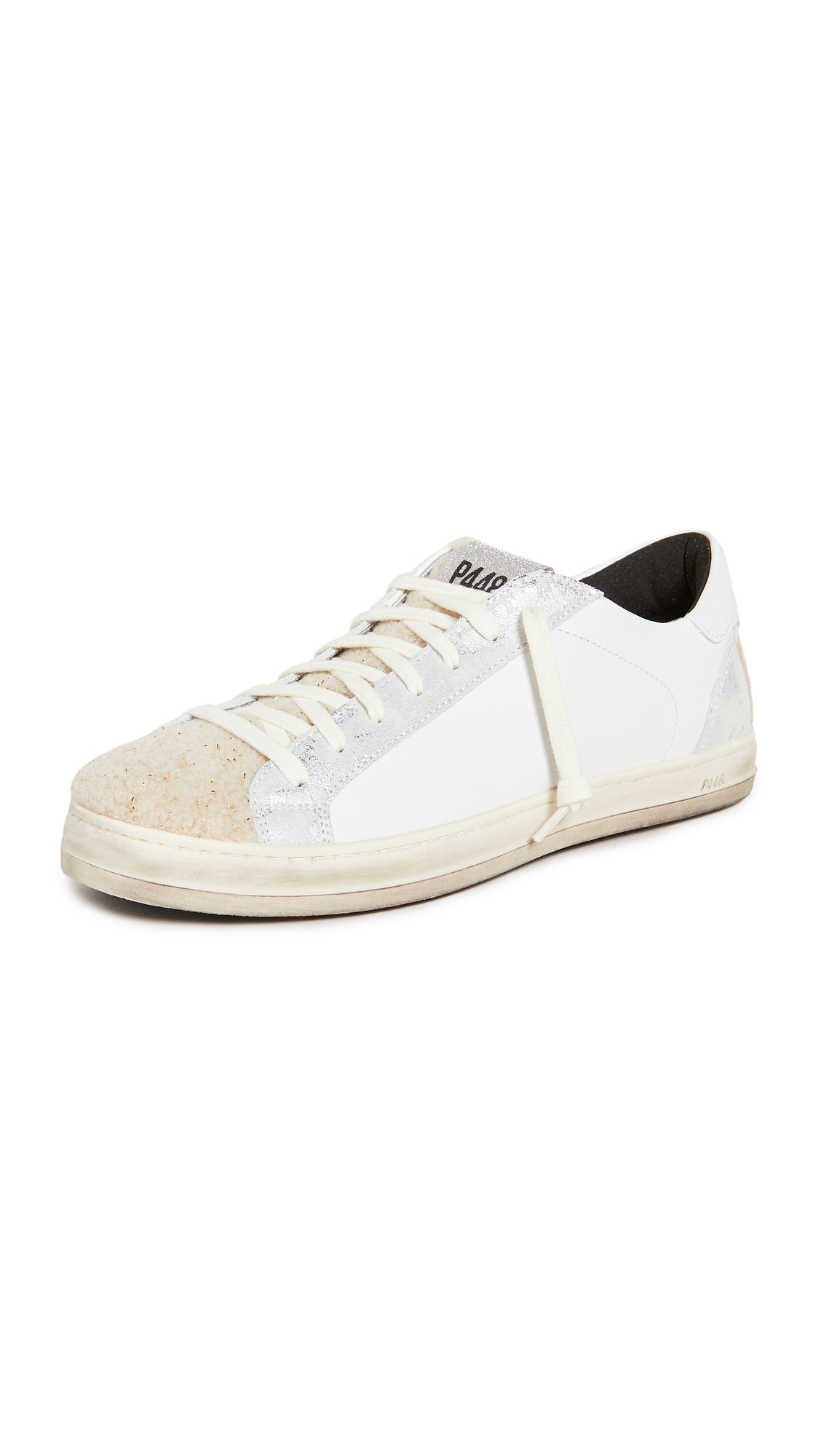 P448 Women's John Sneakers - White Lama Leather Casual Shoes US Size 8 | Comfortable & Stylish for Everyday Wear, Work, and Travel