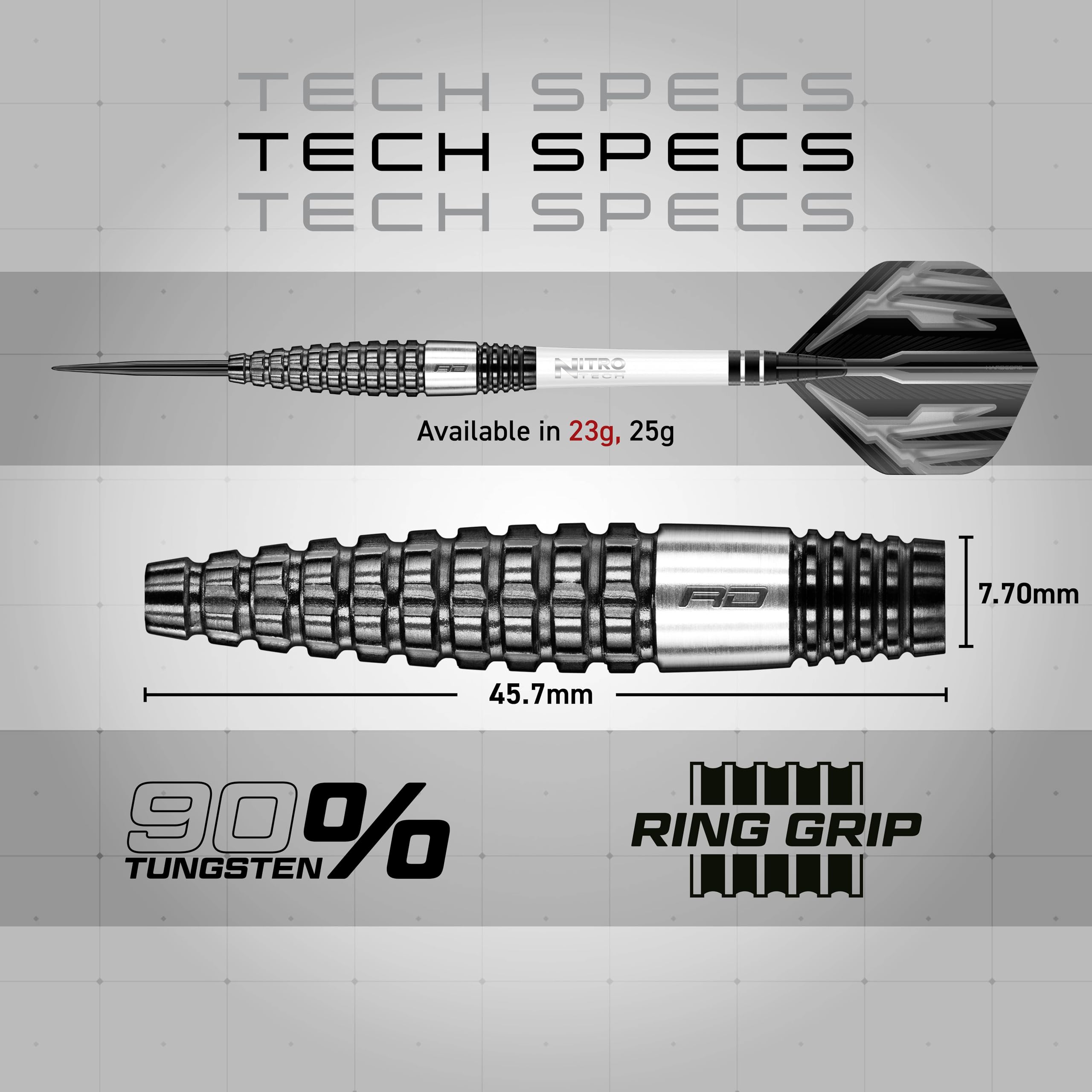 Red Dragon Carnage 3 & 4 Tungsten Steel Darts Set - 90% Tungsten, Includes Flights, Shafts, Wallet & Checkout Card - Perfect for Professional Darts Tournaments & Home Practice