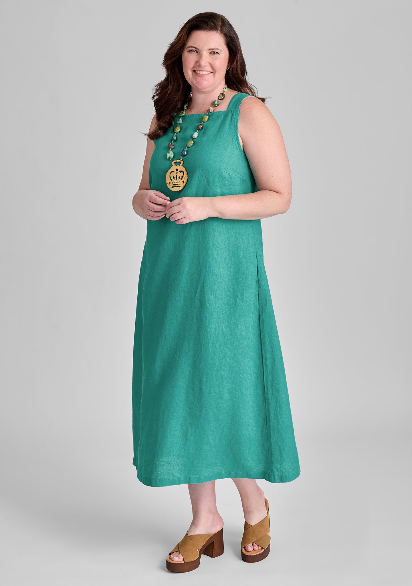Harlow Linen Maxi Dress - Women's Boho Summer Beach Dress with Pockets | Perfect for Vacations, Weddings & Casual Outings