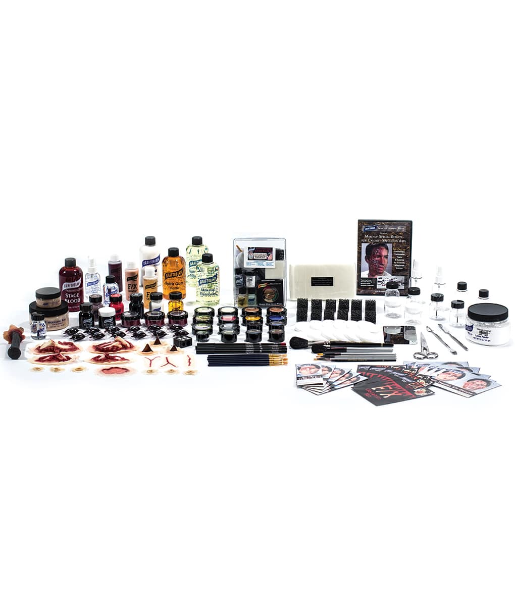 Professional Deluxe EMS Moulage Special FX Makeup Kit for Halloween, Cosplay & Movie Effects - Realistic Wound Simulation for Theater & SFX Artists