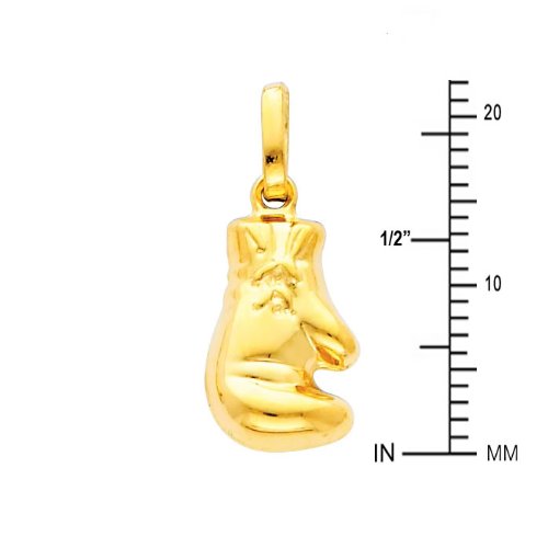 14K Yellow Gold Boxing Glove Pendant with 1.6mm Figaro Chain Necklace for Men - Durable Jewelry Gift for Boxing Fans, Athletes & Sports Lovers - Perfect for Gyms, Workouts & Special Occasions