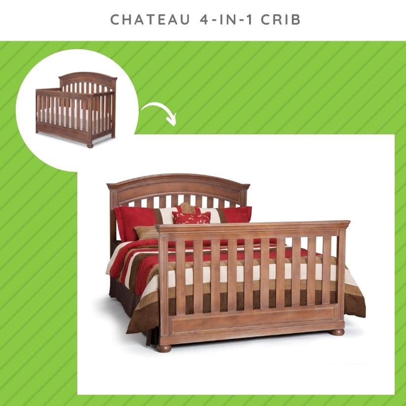 Delta Simmons Kids Crib Full-Size Conversion Kit with Bed Rails - Walnut Finish | Safe Toddler to Twin Bed Transition for Nursery & Kids Room