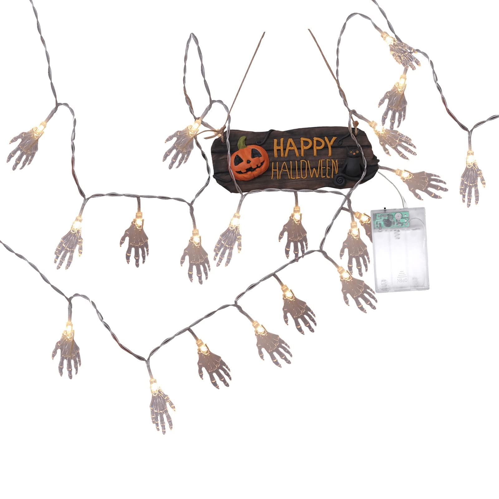 Halloween LED String Lights - Indoor & Outdoor Party Decorations for Campers, Patio, Garden - Spooky Ambiance Lighting for Halloween Parties, Home & Yard Decor