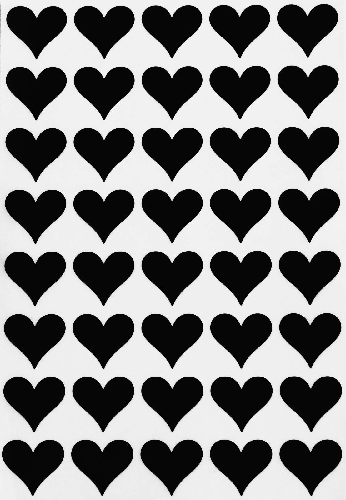 Royal Green Heart Shaped Stickers 3/4 inch (19mm) - 200 Pack Black Adhesive Stickers for Party Favors, Goodie Bags, Gift Wrapping, Scrapbooking & DIY Crafts - Perfect for Valentine's Day, Weddings & Birthday Decorations