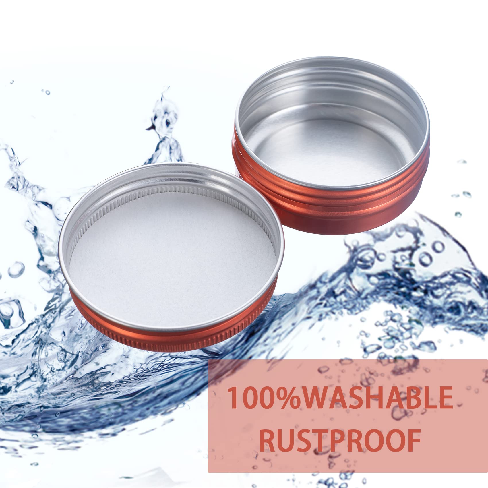 270pcs 1oz/30ml Aluminum Screw Top Jars with Lids & Blank Labels - Bulk Cosmetic Containers for Lip Balm, Salve, Cream (Orange) - Perfect for DIY Beauty Products, Travel Size Toiletries & Small Crafts Storage