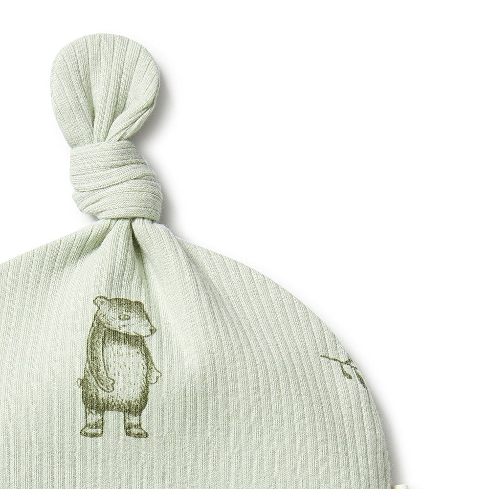 Organic Rib Knot Hat for Women & Men - Soft Cotton Beanie for Winter & Fall - Cozy Unisex Knit Cap for Outdoor Activities, Hiking & Casual Wear