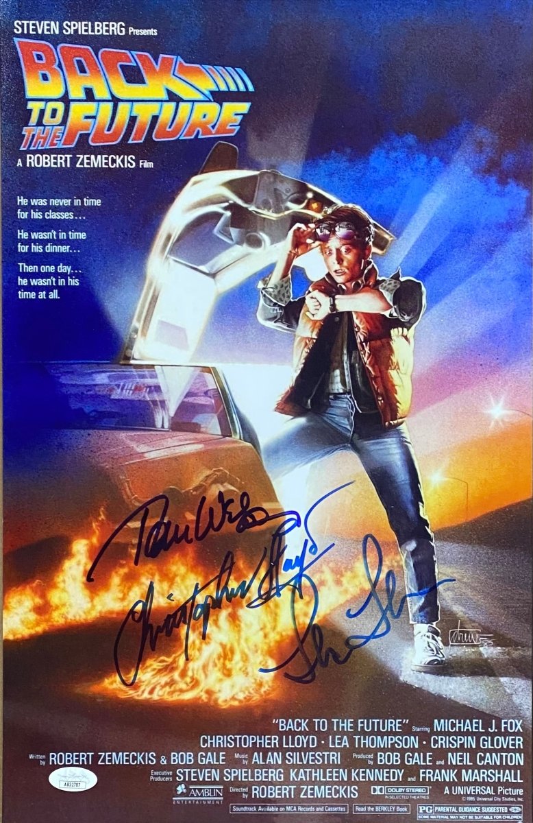 Authentic Christopher Lloyd & Wilson Thompson Signed Back To The Future 11x17 Photo with JSA Certificate - Perfect for Movie Memorabilia Collectors & Home Theater Decor