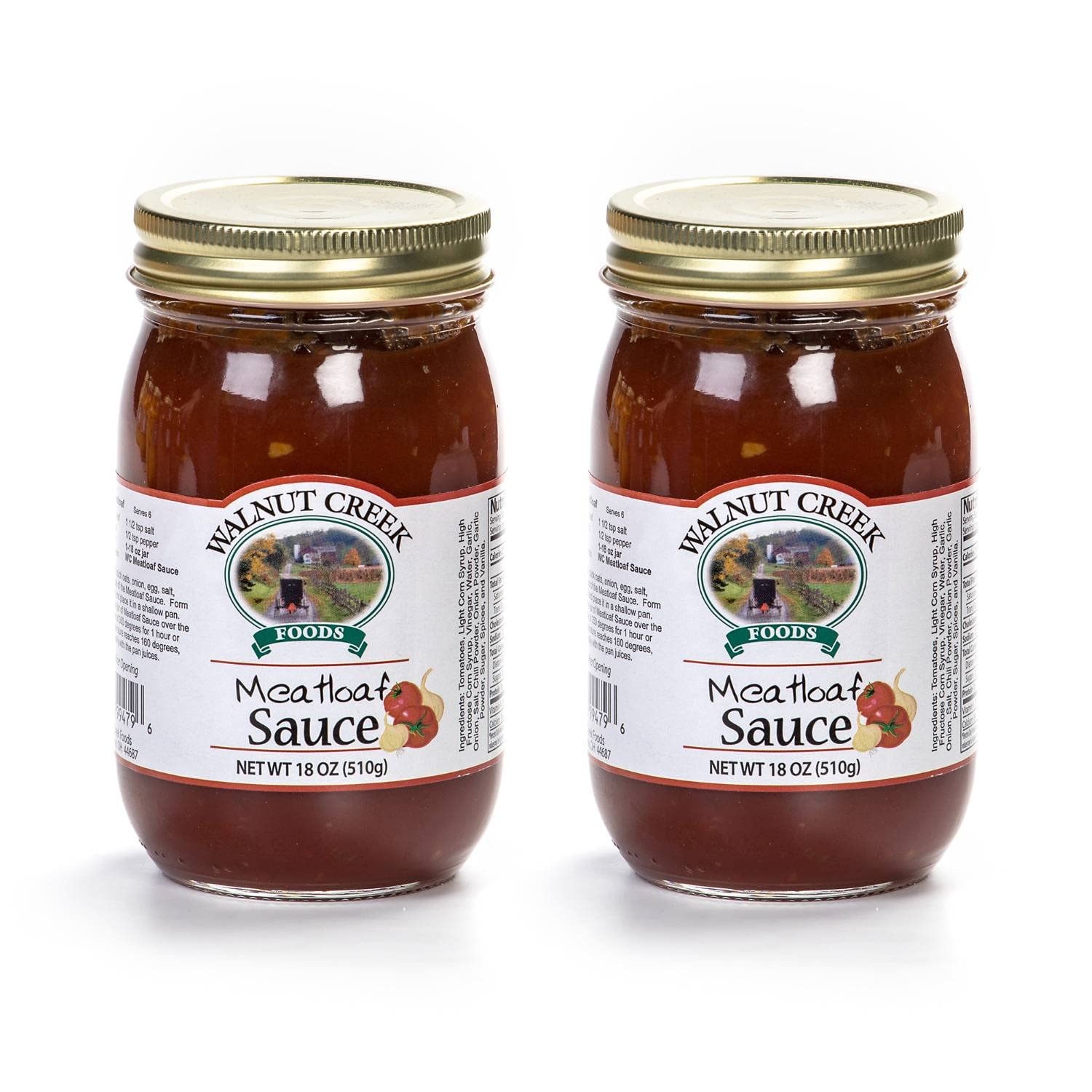 Authentic Amish Country Meatloaf Sauce - Walnut Creek Foods, 2 Jars (12oz Each) - Perfect for Homemade Meatloaf, Sandwiches & BBQ Glazes