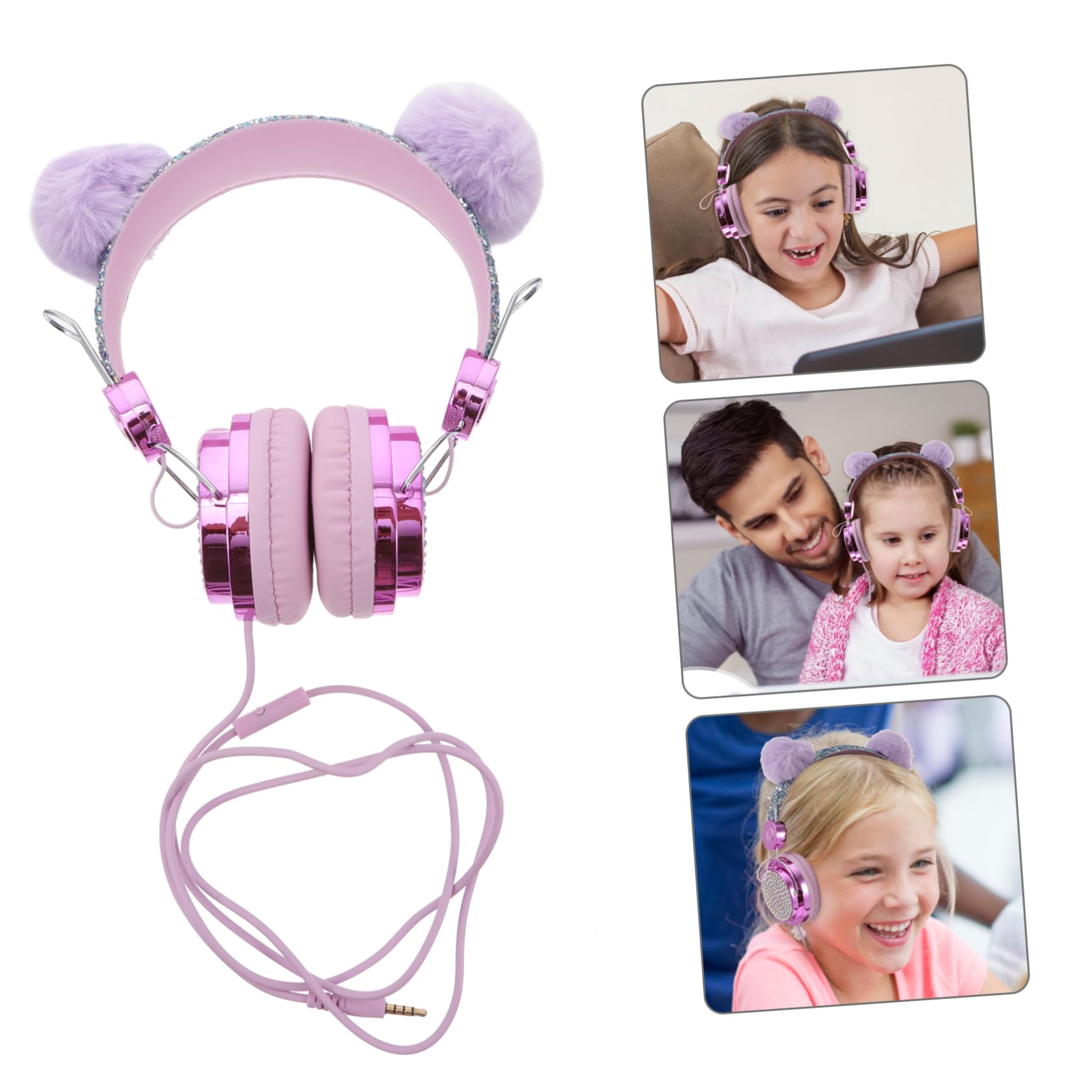 HOMSFOU Cat Ear Headphones with Mic - 3 Pack Unicorn Studio Monitor Headsets, Over-Ear Wired Gaming Headset for Girls & Kids, ABS Material - Perfect for Gaming, Streaming & Online Classes
