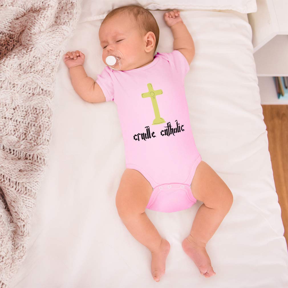 Custom Baby Bodysuit - Soft Cotton Christian Jesus God Cradle Print Outfit for Boys & Girls - Perfect for Baptism, Church, and Family Photo Shoots