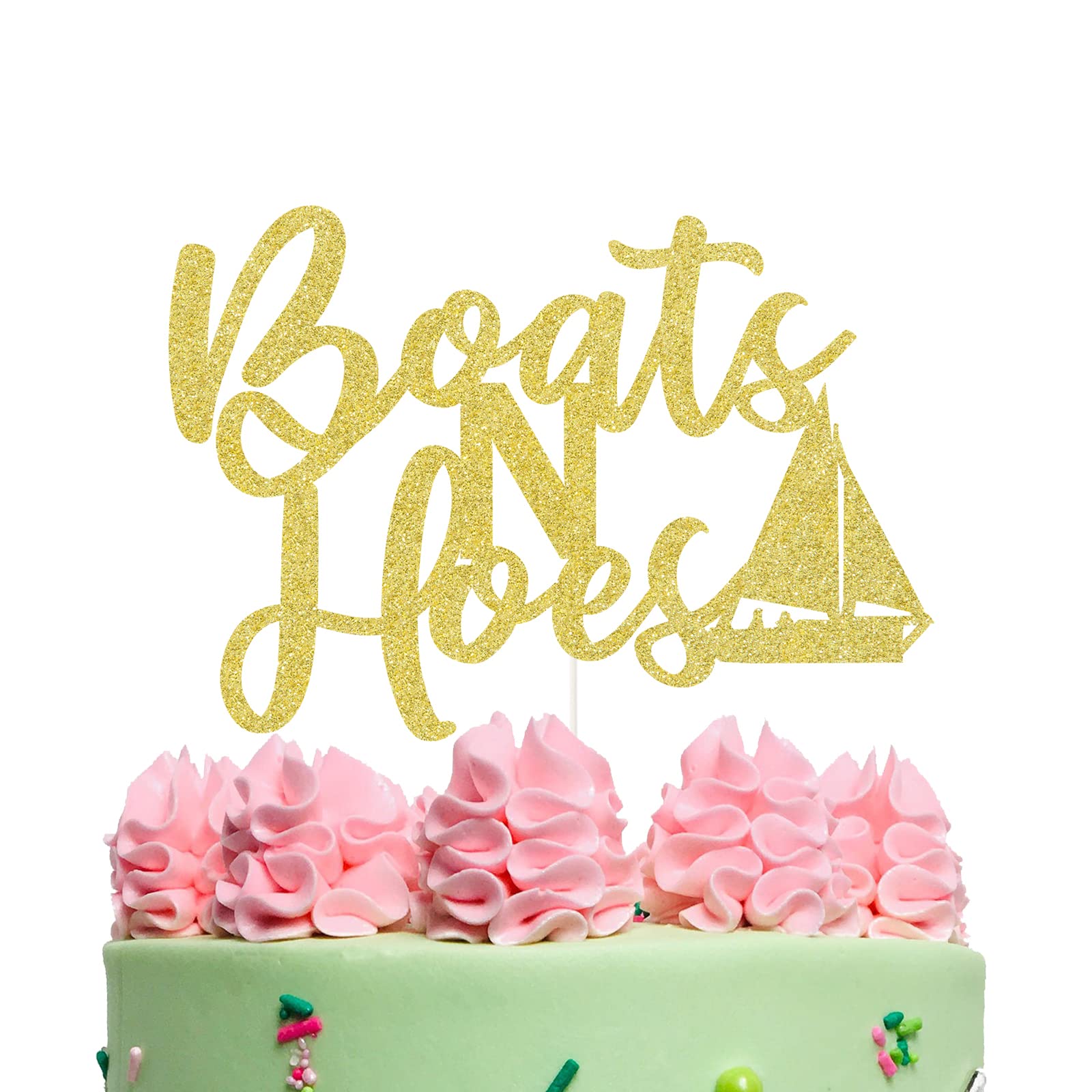 Nautical Cake Topper for Baby Shower & Wedding - Gold Decor
