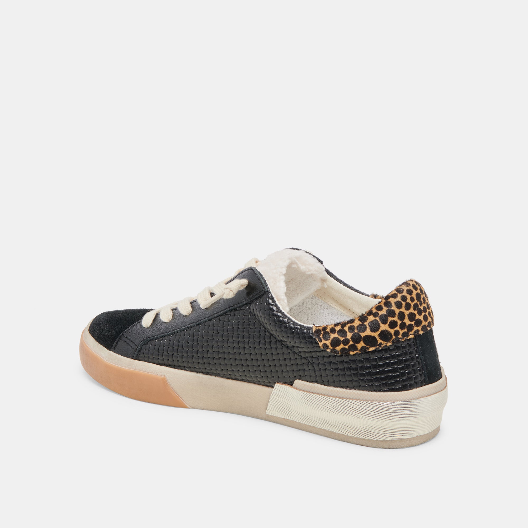 ZINA Plush Sneakers for Women - Black & Multi Woven Comfortable Casual Shoes | Perfect for Walking, Gym, and Everyday Wear