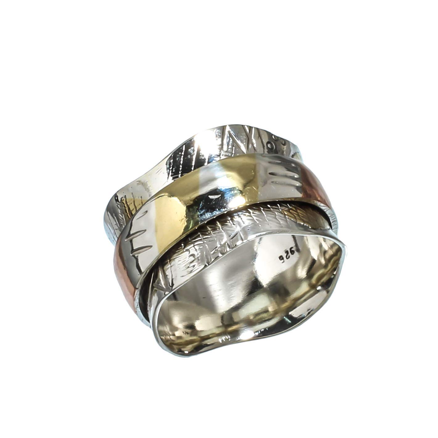 Vintage Style 925 Sterling Silver Spinner Ring for Women - Kanika Jewelry Trove Small Band Ring for Anxiety Relief, Stress Relief & Fidgeting - Perfect for Everyday Wear, Gifts & Meditation Accessories