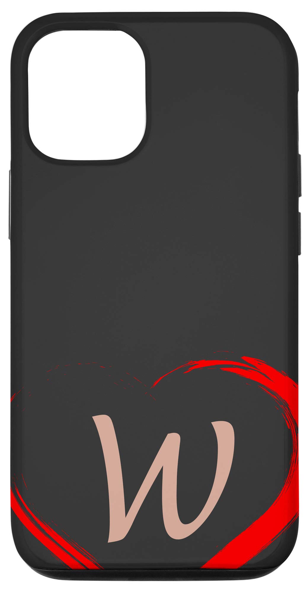 iPhone 12/12 Pro Personalized Letter W Initial Case - Romantic Valentine's Day Gift for Couples (Him & Her) - Perfect for Anniversaries, Weddings & Date Nights