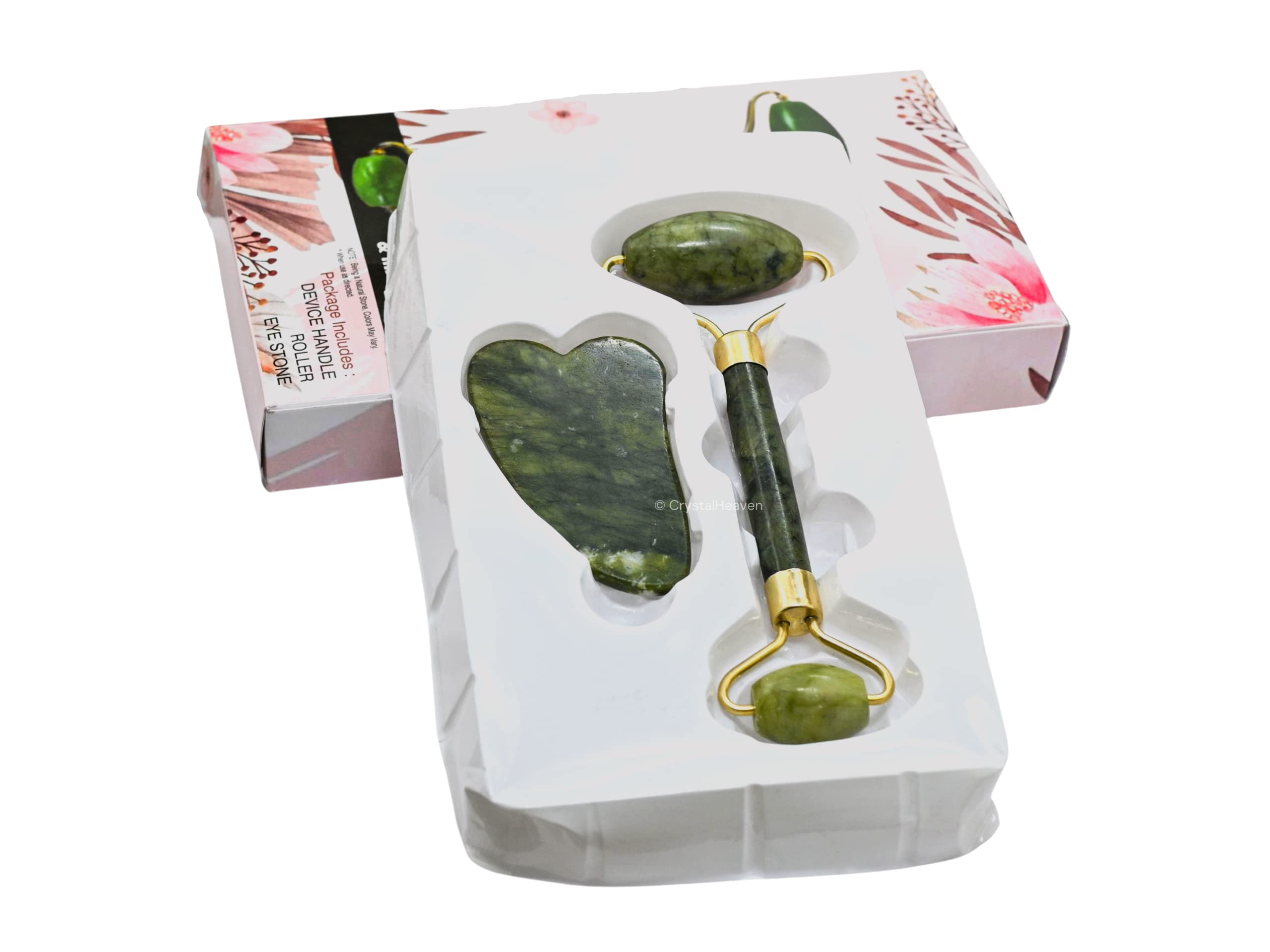 Certified Jade Roller and Gua Sha Set for Face Massage - Green Jade Facial Roller & Gua Sha Tool Combo for Women | Skincare, Anti-Aging, Puffiness Relief | Perfect for Morning Routine, Spa Day, and Self-Care Rituals
