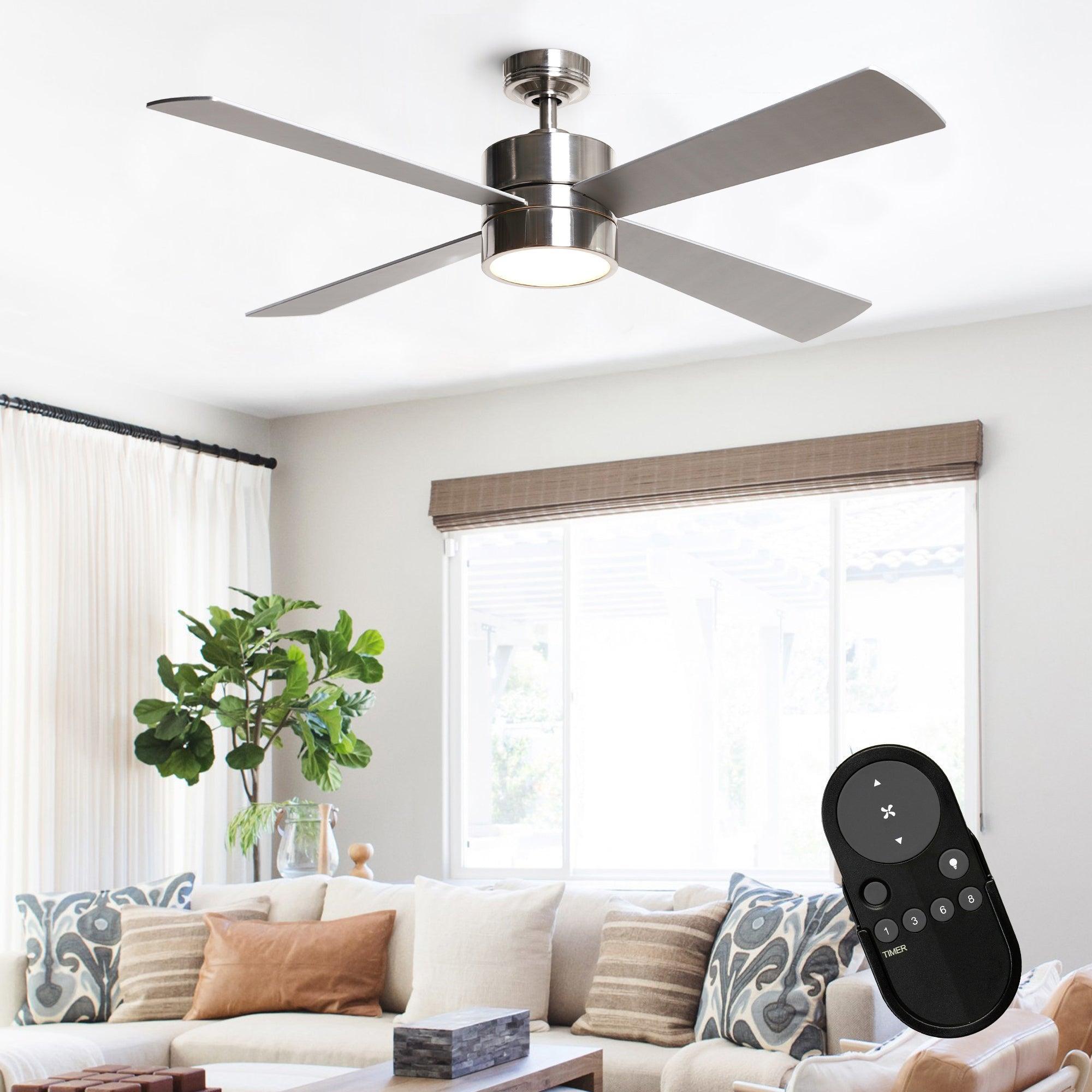 52 Inch Bucholz Industrial Ceiling Fan with Dimmable LED Light - Perfect for Warehouses, Garages, and Large Commercial Spaces