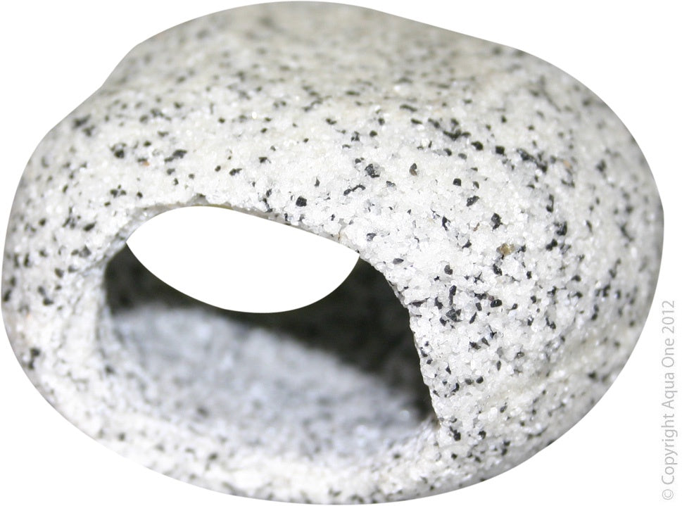 Aqua One Marble Cave Round Small - Decorative Fish Tank Ornament for Betta, Goldfish & Tropical Aquariums - Perfect for Hiding Spots & Natural Habitat Simulation