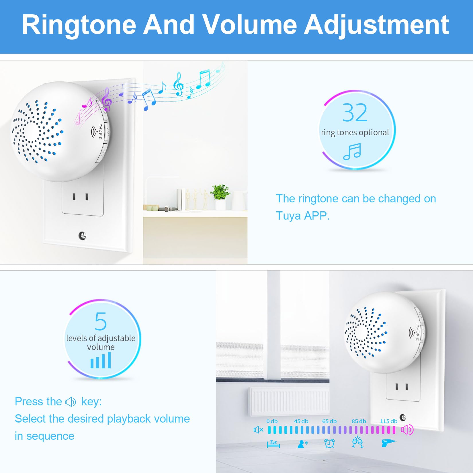 SINGCALL Wireless Motion Sensor Alarm - 2.4G WiFi Smart Home Security System for Driveway, Indoor & Outdoor Use | Motion Detector Alert with Instant Notification | Perfect for Home, Garage, Office & Warehouse Protection
