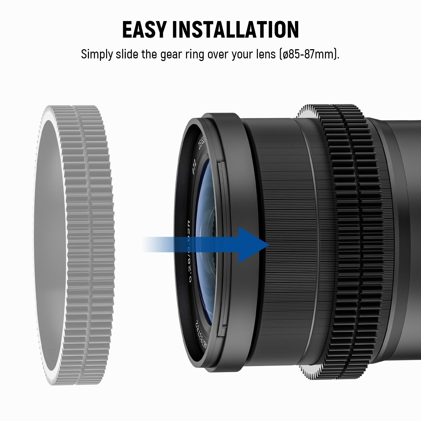 NEEWER PG008 0.8 MOD Seamless Follow Focus Gear Ring for DSLR & Mirrorless Cameras - Perfect for Cinematic Video Production, Vlogging & Professional Filmmaking