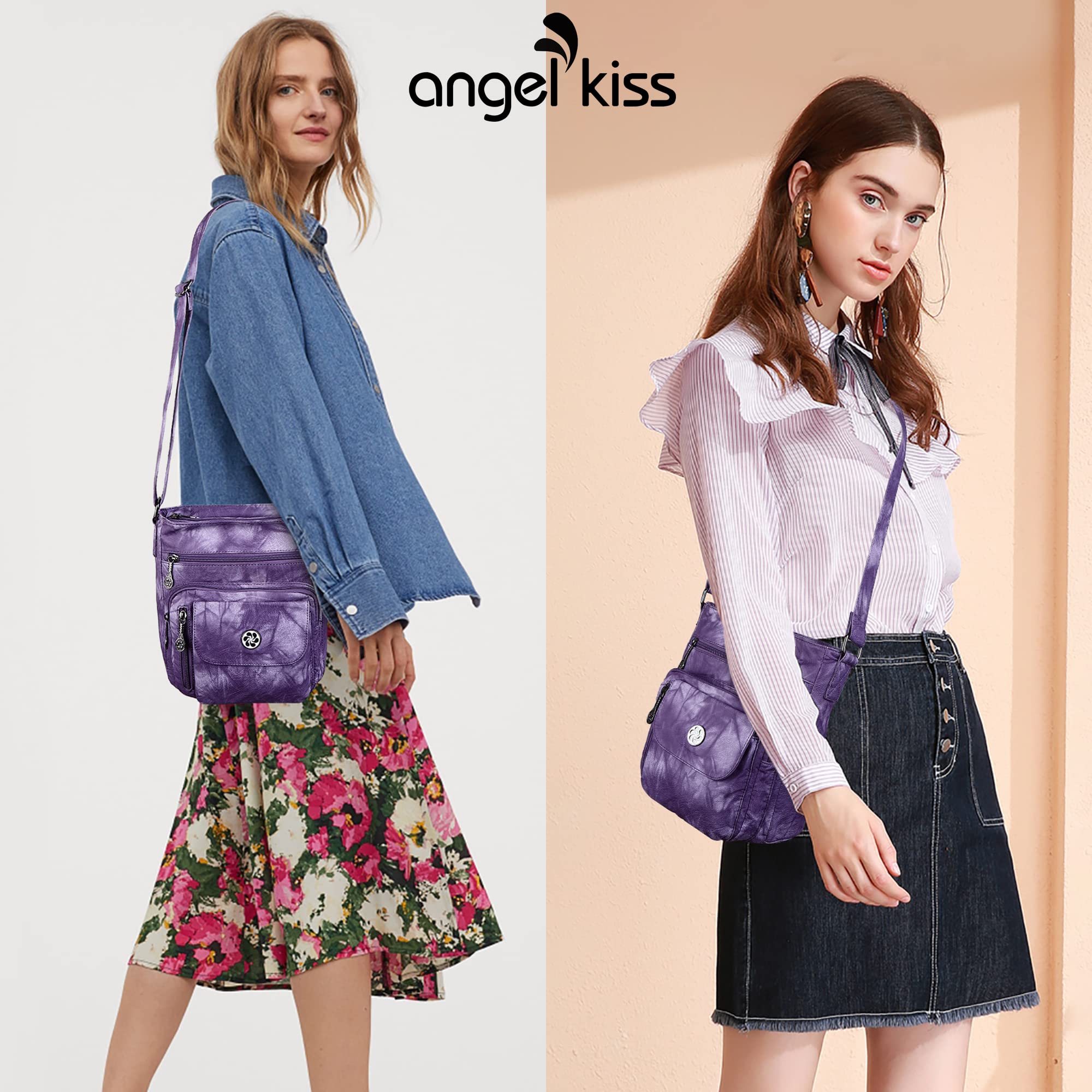 Angel Kiss Crossbody Bags for Women - Vegan Leather Shoulder Purse with Adjustable Strap | Small Handbag for Everyday Use, Travel & Shopping