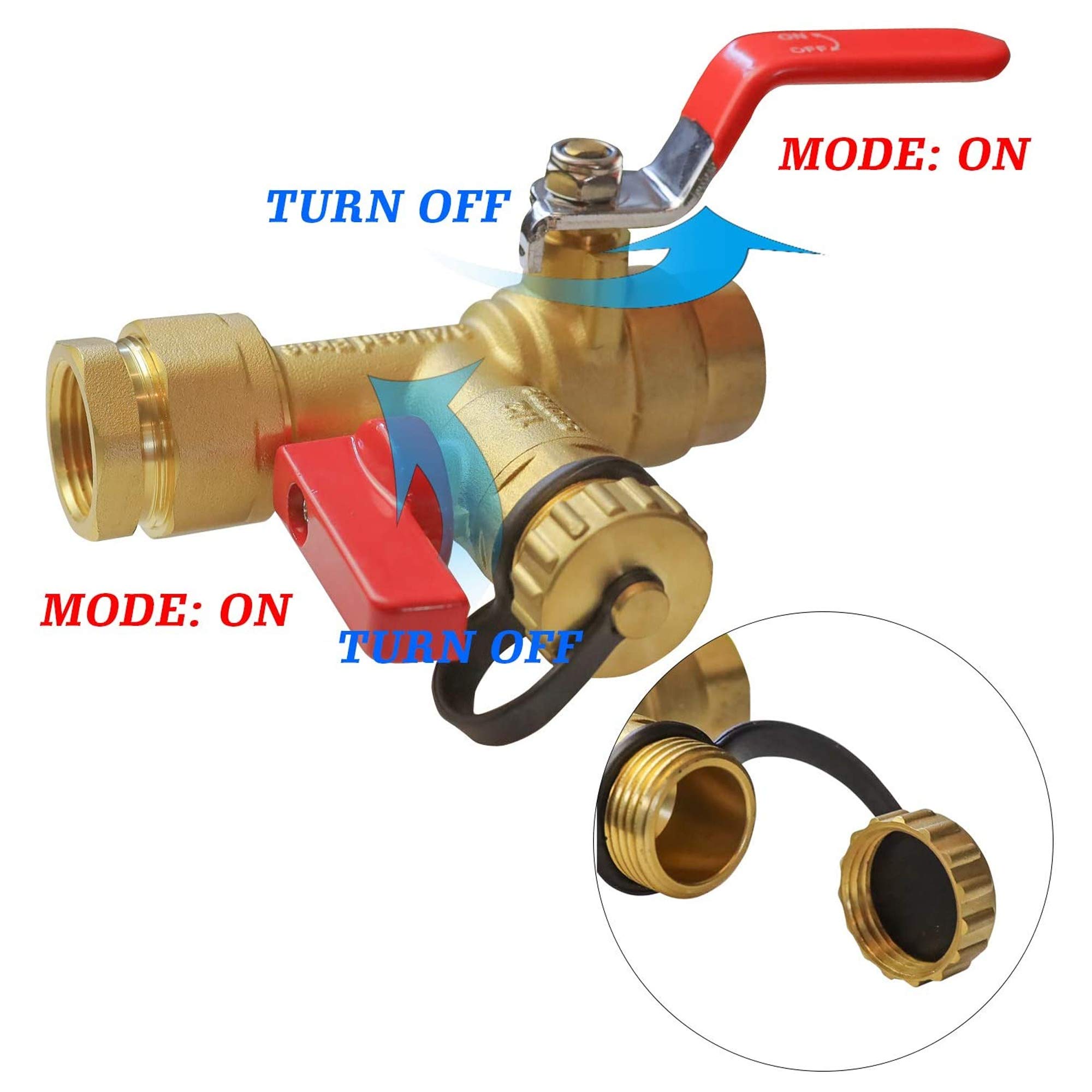 Xiny Tool 3/4-Inch IPS Isolator Tankless Water Heater Service Valve Kit with Pressure Relief Valve - Premium Clean Brass Construction for Easy Maintenance & Repair - Perfect for Residential & Commercial Water Heater Installations