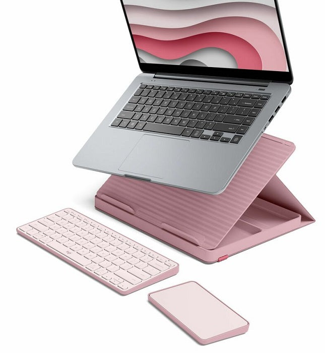 Logitech Casa Pop Up Desk Work From Home Kit with Adjustable Laptop Stand - Ergonomic Office Setup for Remote Work, Video Calls & Home Office (3 Color Options)