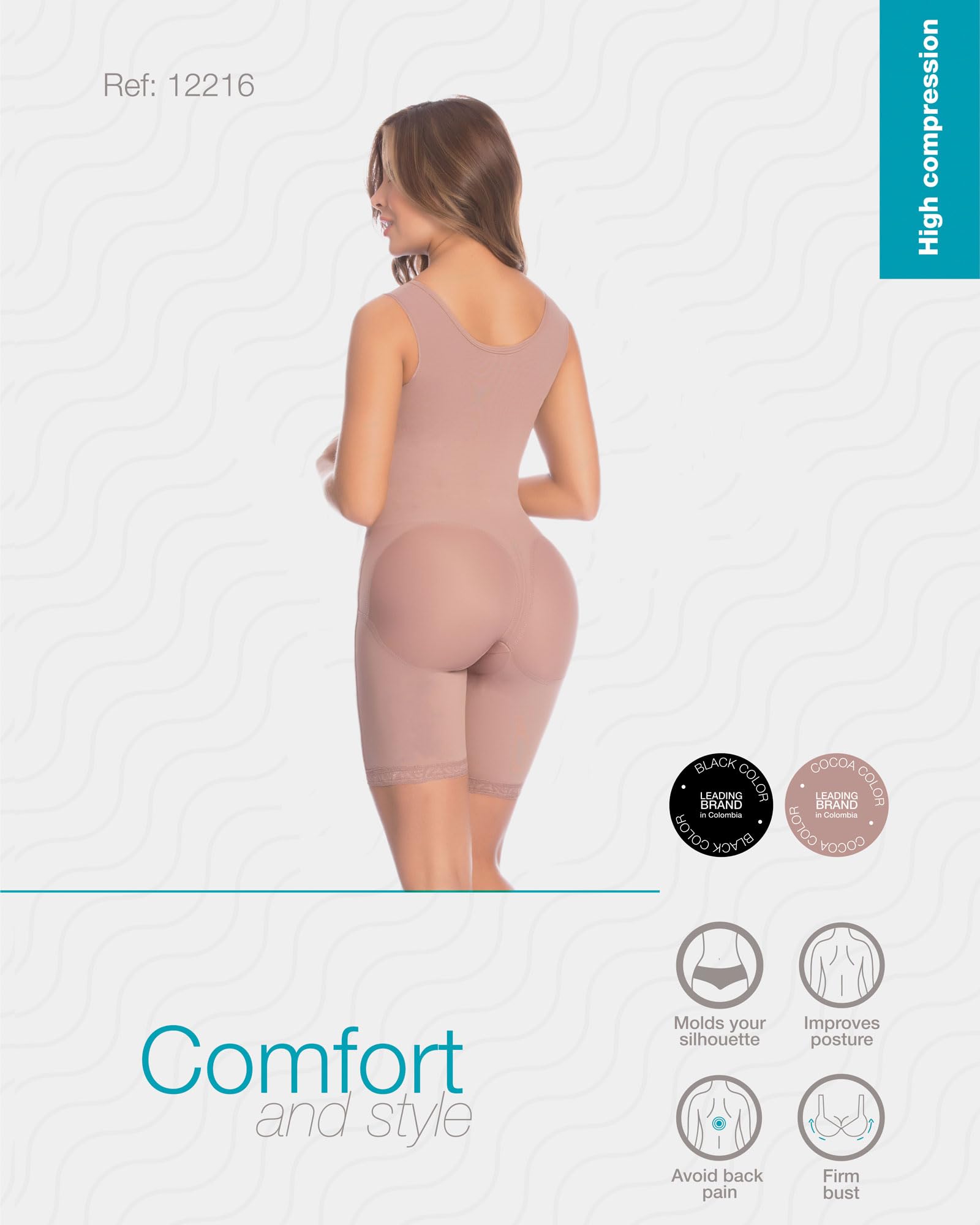DPRADA 11215 Full Body Shaper Post-Surgery Compression Garment with Built-in Bra - Waist Trainer for Women, Tummy Control Shapewear for Daily Wear & Recovery