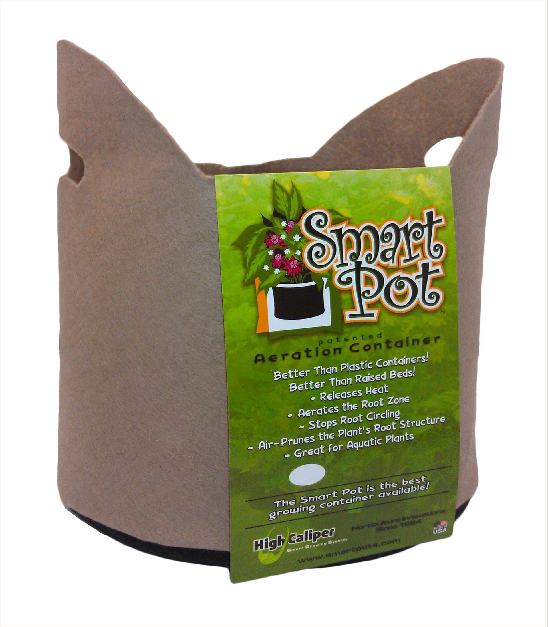 50 Pack 5 Gallon Smart Pot Tan with Handles - Durable Fabric Planters for Indoor/Outdoor Gardening, Vegetables, Herbs, and Flowers