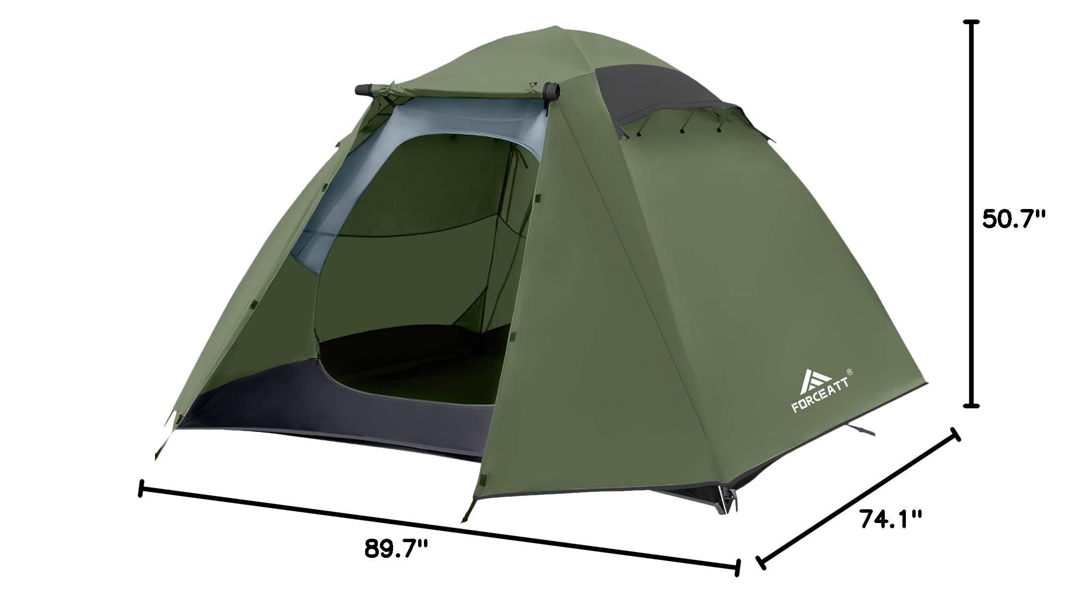 Forceatt 2/3/4 Person Lightweight Backpacking Tent - Waterproof & Windproof Camping Tent for Outdoor Adventures, Hiking, Mountaineering - Perfect for Family Camping Trips and Backcountry Exploration