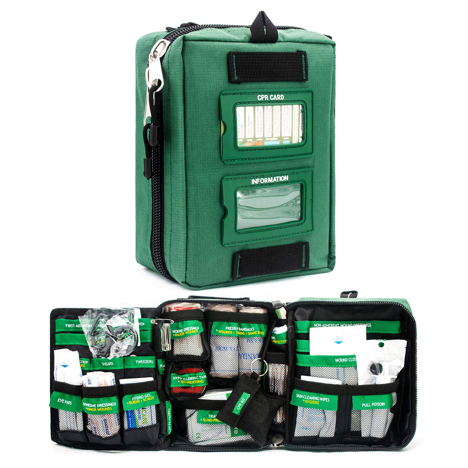 165-Piece First Aid Kit - Compact 3-Layer Emergency Medical Bag for Home, Outdoor, Camping, Travel & Hiking - Lightweight Survival Kit for Sports & Car Safety