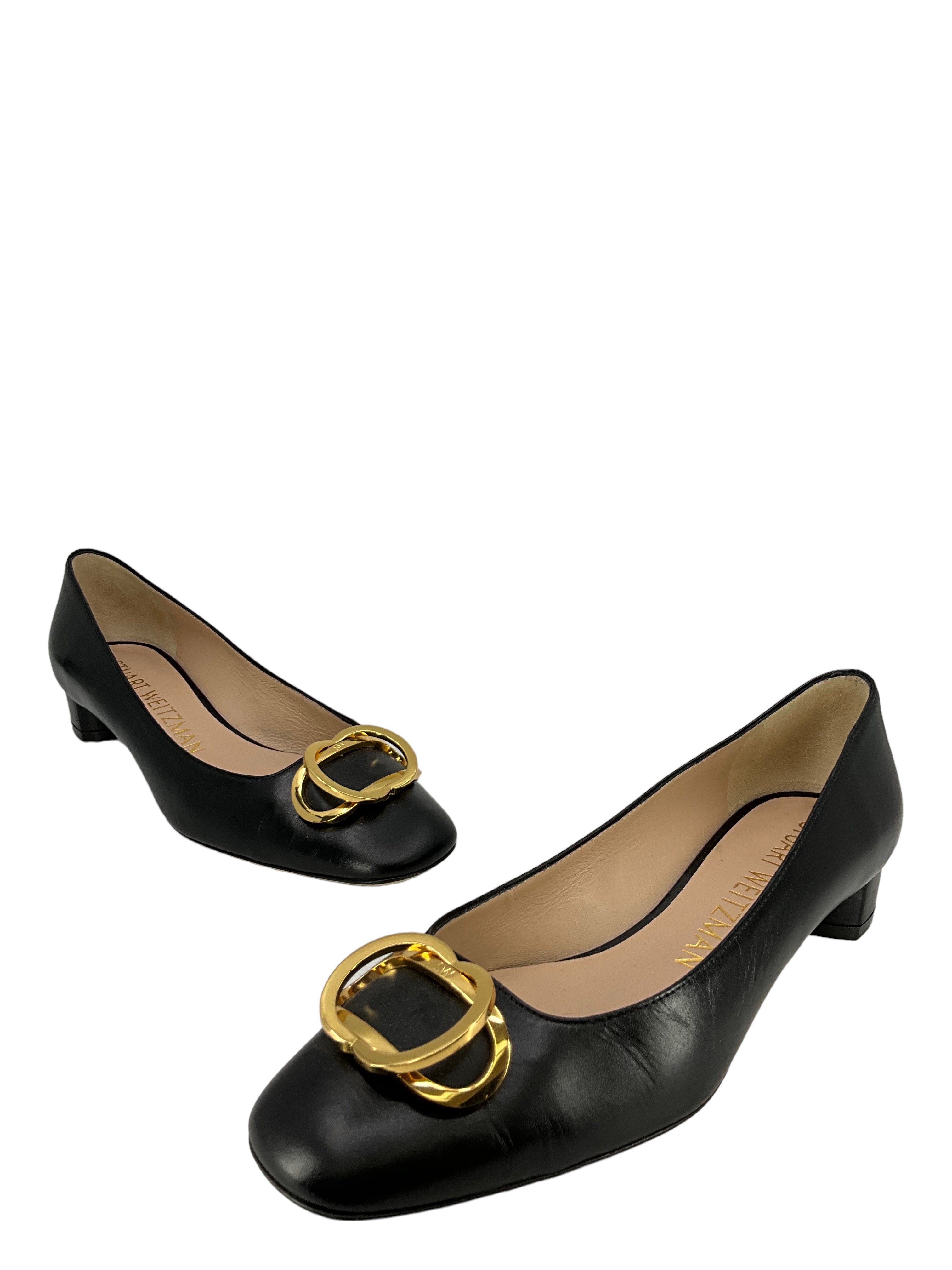 Stuart Weitzman Genuine Leather Ballet Flats for Women - Size 8 | Comfortable & Stylish Slip-On Shoes for Work, Travel & Everyday Wear
