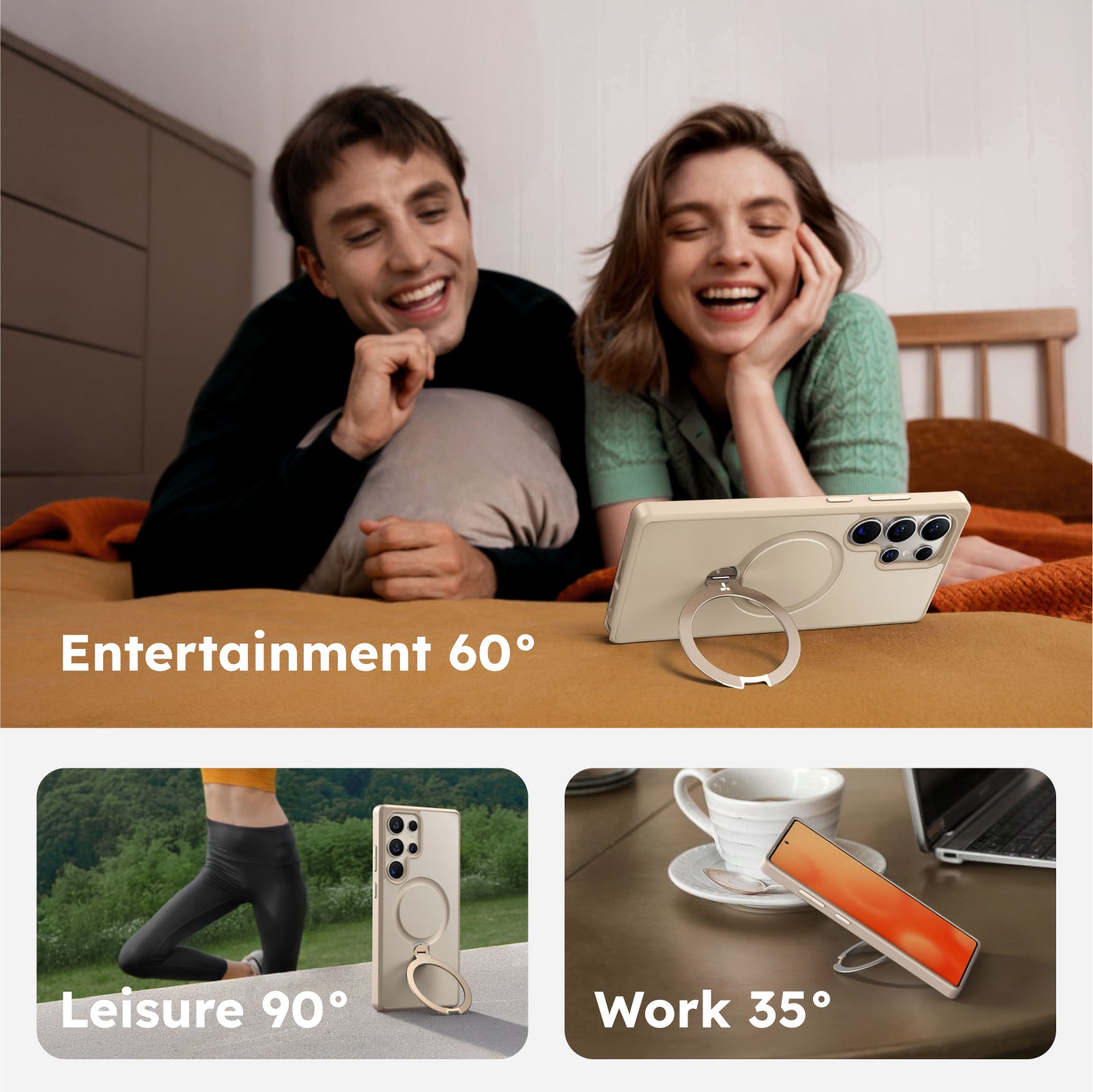 Ostand Q3 360° Rotating Phone Stand Holder for Samsung Galaxy S25 Ultra - Perfect for Desk, Home, Office & Video Calls