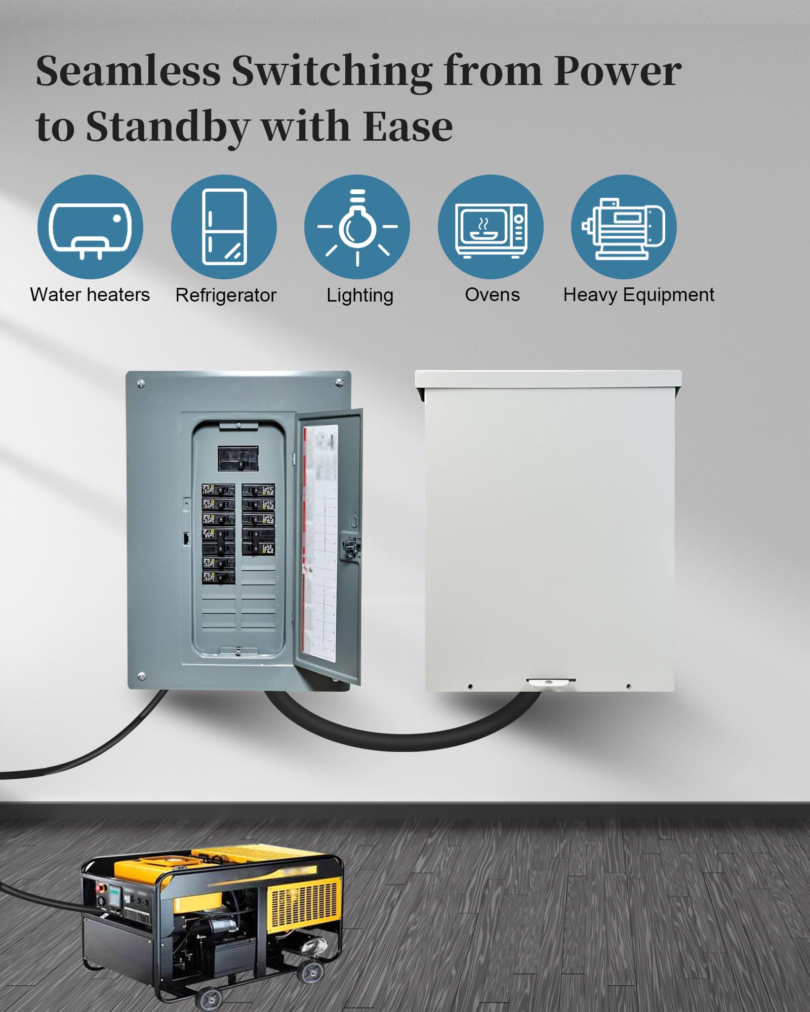 200 Amp 3P Dual Power Automatic Transfer Switch - 120/240V Heavy Duty Safety Switch with NEMA-3R Enclosure for Indoor/Outdoor Use - Perfect for Home Backup Power & Emergency Generator Systems