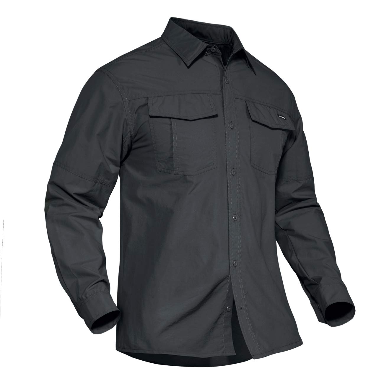 TACVASEN Men's Quick Dry Long Sleeve Shirt - Breathable & Comfortable for Outdoor Hiking & Travel