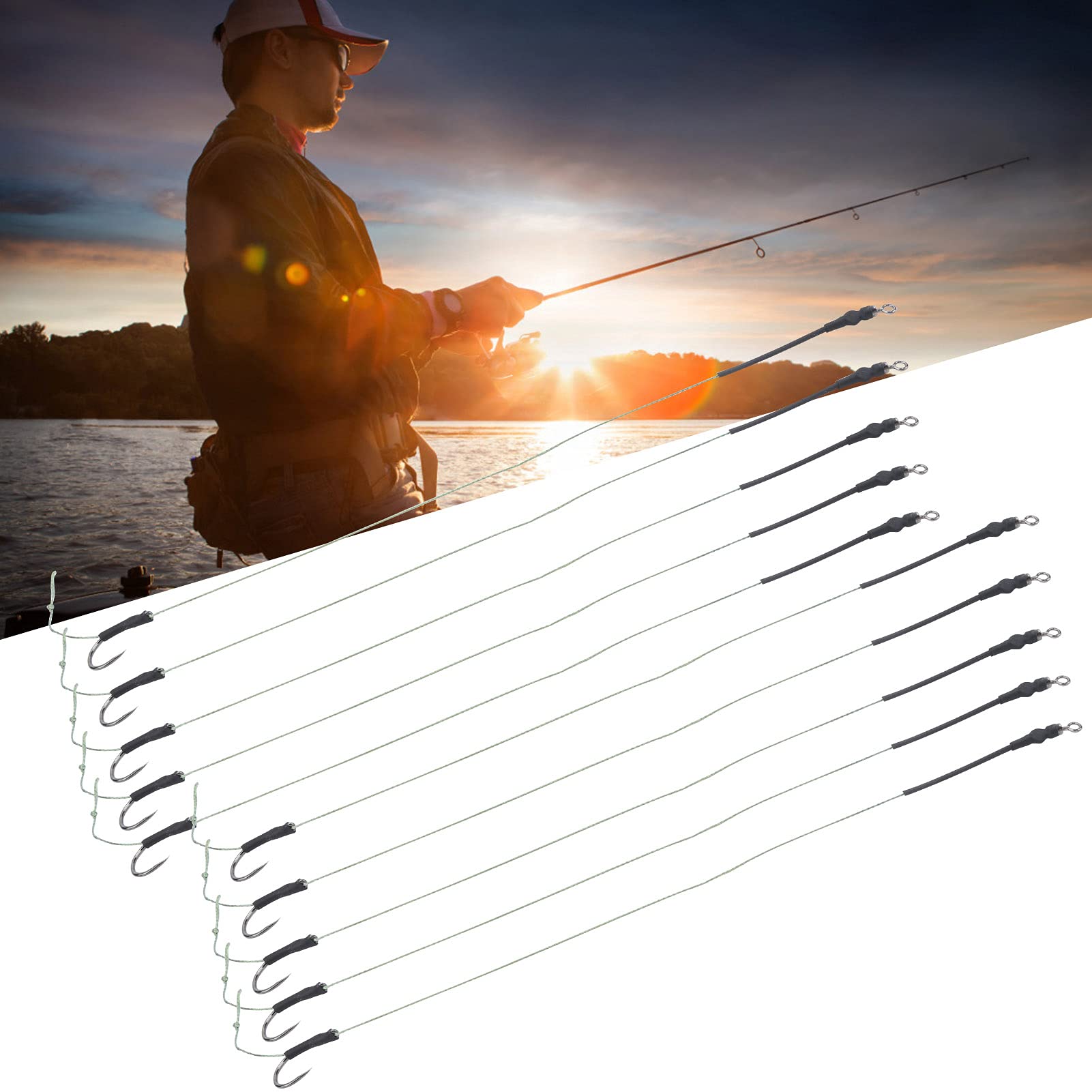 **10Pcs Strong Fishing Hair Rigs with Durable Thread Hooks - Perfect for Carp Fishing, Sea Fishing & Outdoor Baiting (Size 14#) - Ideal for Anglers & Fishing Enthusiasts**