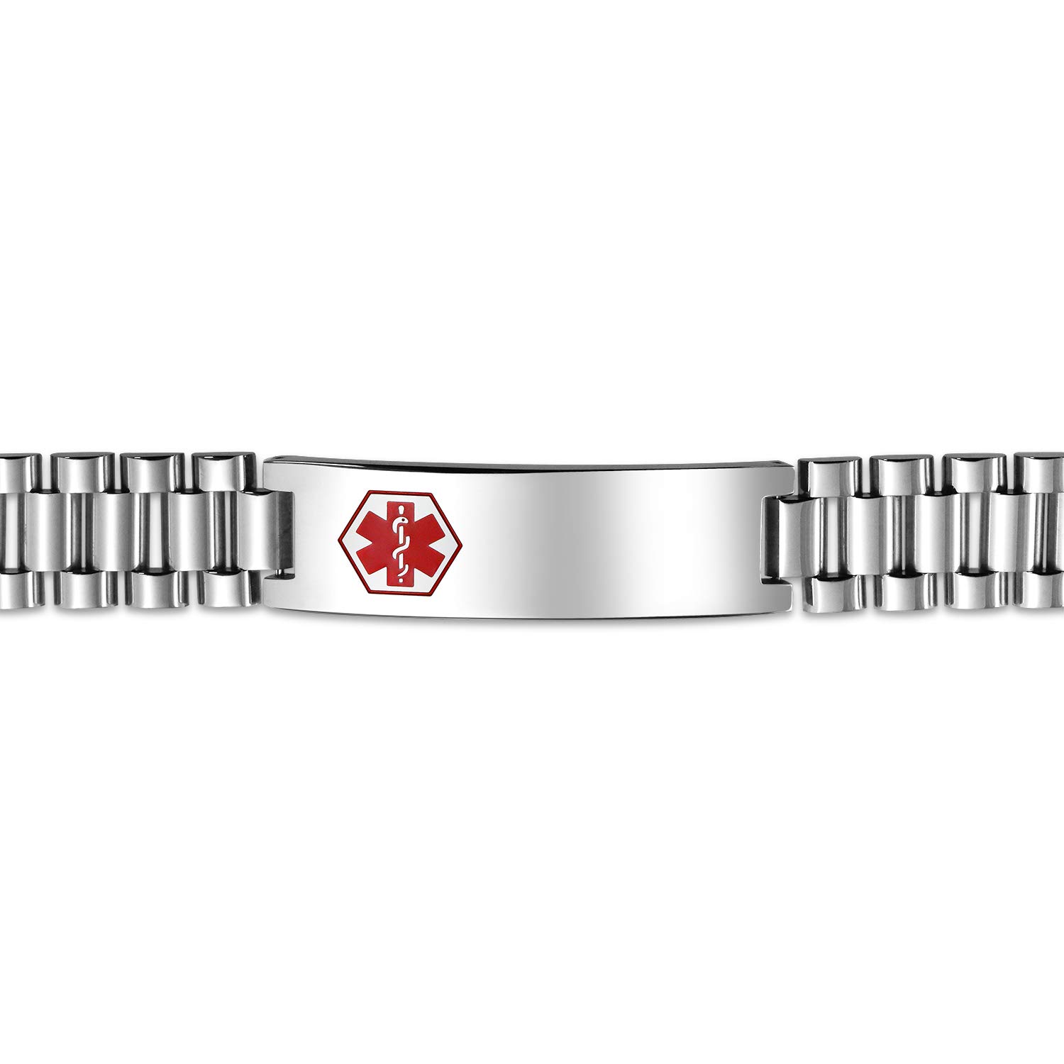 Custom Engraved Medical ID Bracelet for Men - 8.5 Inch Stainless Steel Personalized Medical Alert Band | Perfect for Emergency Identification & Daily Wear