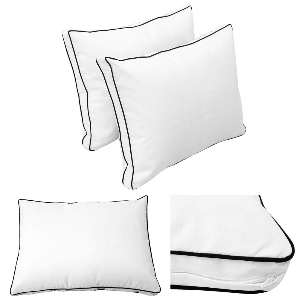 Prolinemax Twin-XL Outdoor Style Daybed Mattress Cover with Contrast Trim - Fitted Bolster Pillow Sheet AD106 - Perfect for Patio, Sunroom, and Outdoor Lounging
