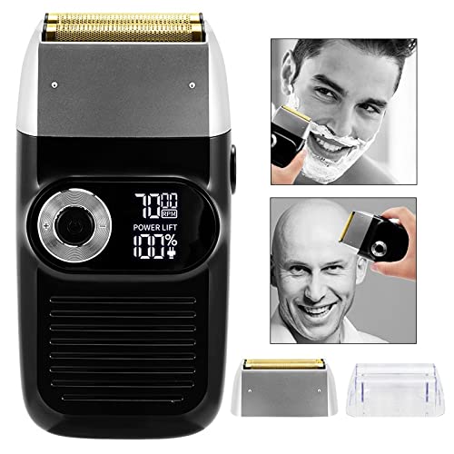 Professional Electric Razor for Men - Rotary Motor Foil Shaver with Hair Cleaning System, Cordless Rechargeable Wet/Dry Shaving Machine (Green with Travel Case) - Perfect for Home Use, Travel & Grooming Gifts