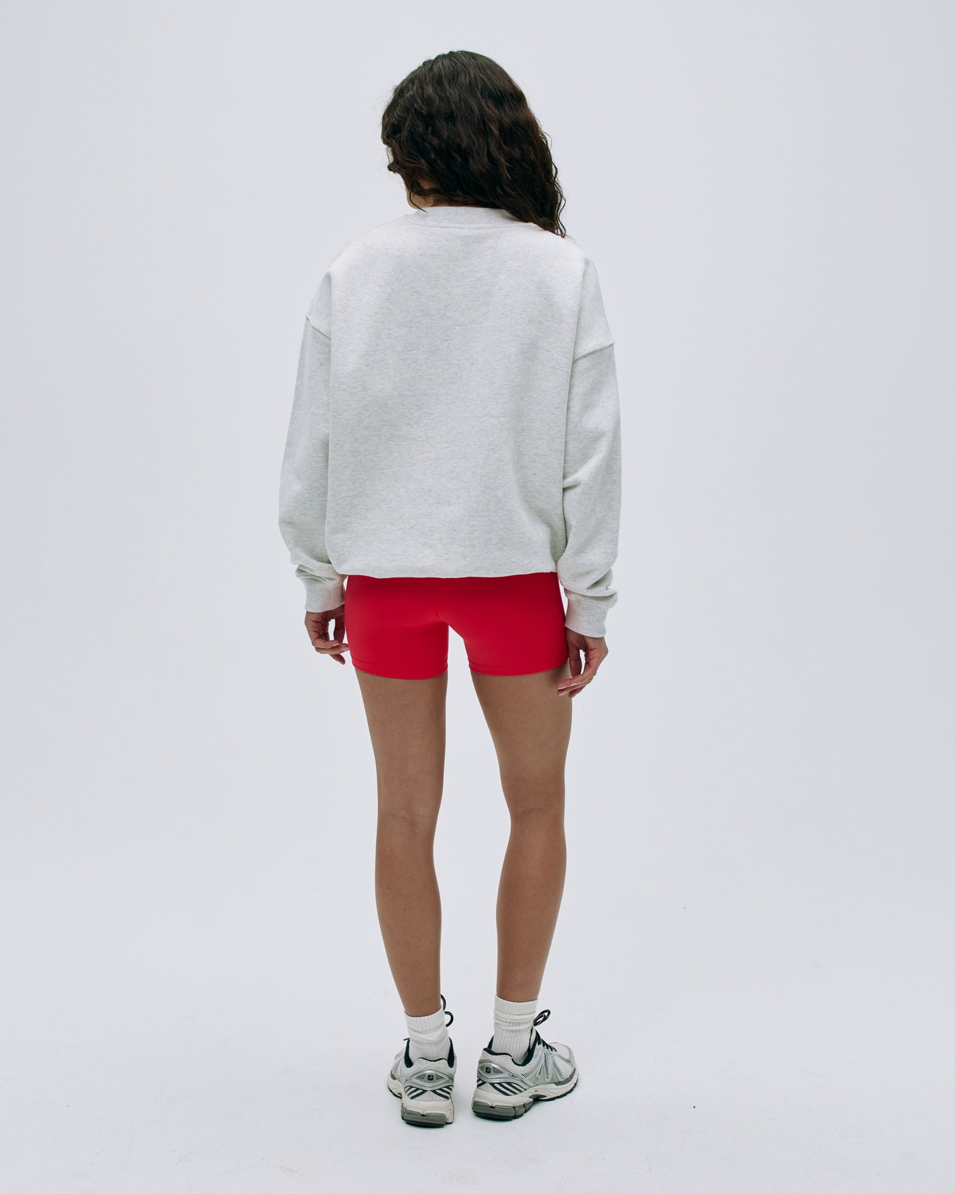AS Oversized Sweatshirt for Women - Light Grey Melange & Apple Red | Cozy Pullover Hoodie for Casual Wear, Lounge & Street Style Fashion
