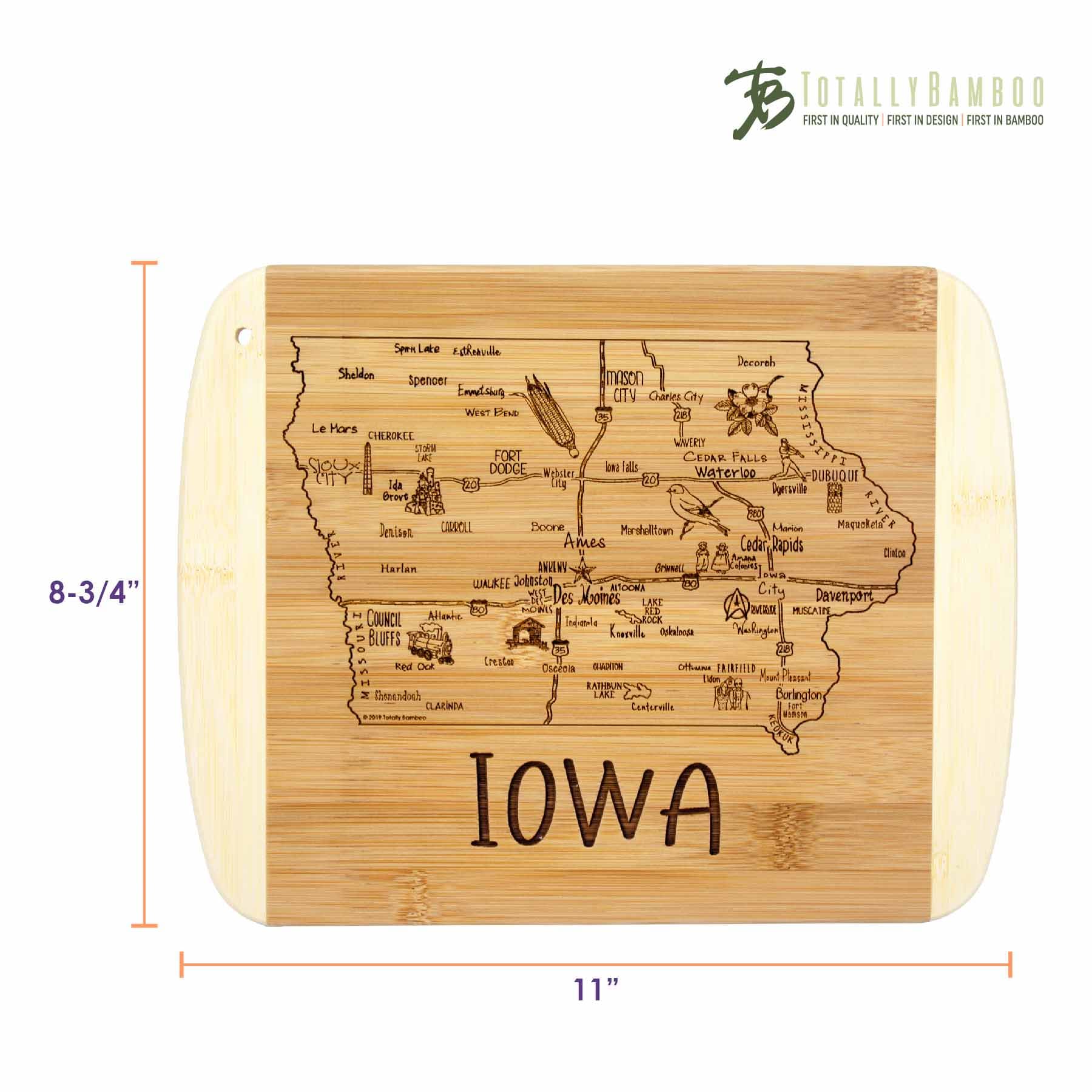 Premium Iowa-Themed Wooden Cutting Board - 11