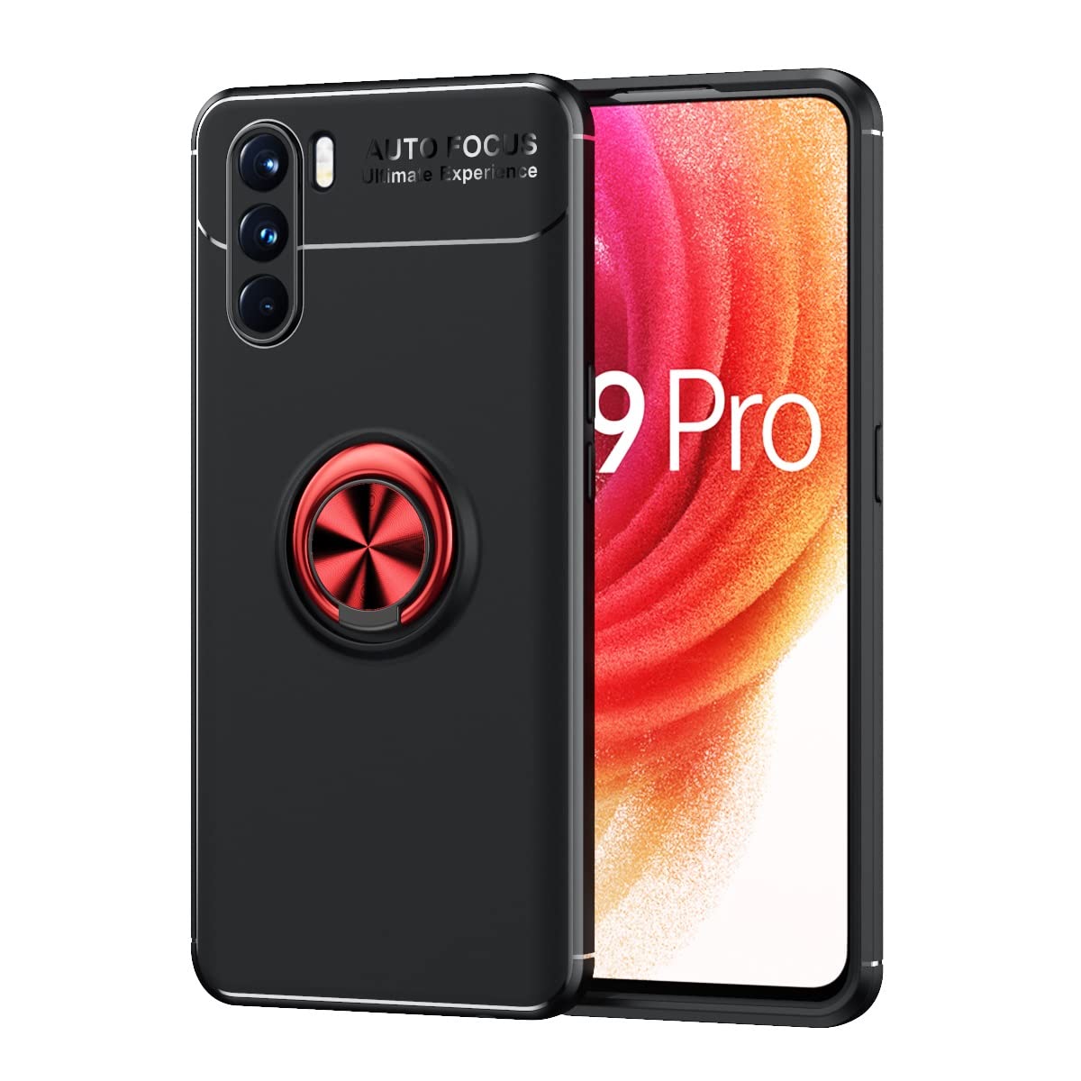Premium Slim TPU Shockproof Case for Oppo K9 Pro - 360° Rotating Magnetic Ring with Kickstand | Heat Dissipation & Anti-Fall Protection | Perfect for Work, Travel & Outdoor Activities