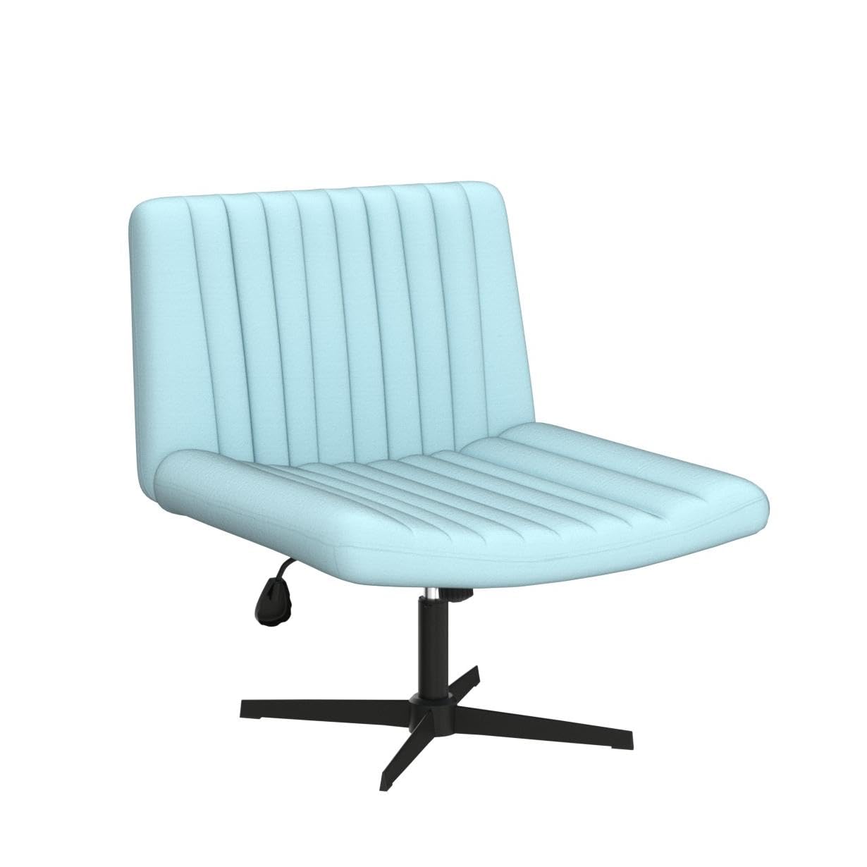 LEMBERI Ergonomic Fabric Padded Desk Chair - Armless Swivel Office Chair with 120° Rocking & Mid Back Support for Home Office, Computer Work, Makeup Vanity | Perfect for Small Spaces, Bedrooms & Compact Work Areas