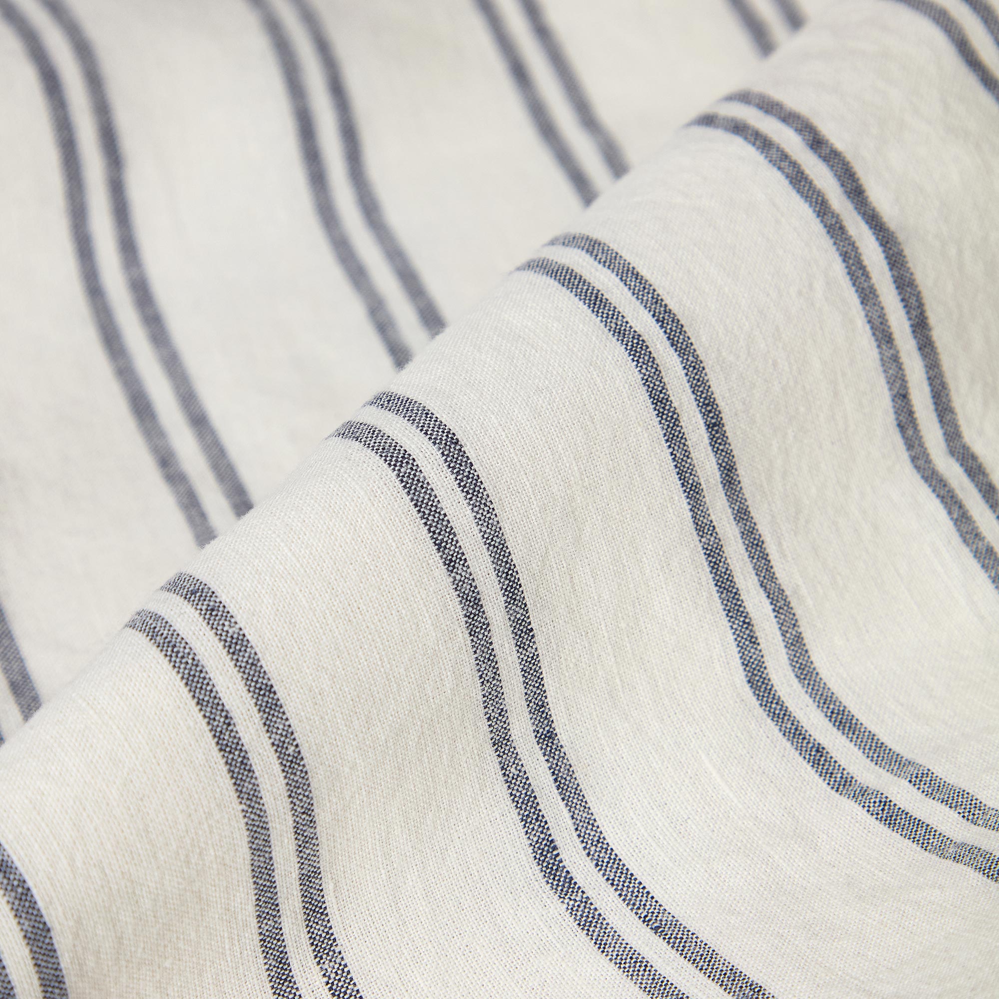 Premium Ivory Kemptown Stripe Linen Blend Flat Sheet - Soft Breathable Bedding for Comfortable Sleep - Perfect for Master Bedroom, Guest Room & Vacation Homes